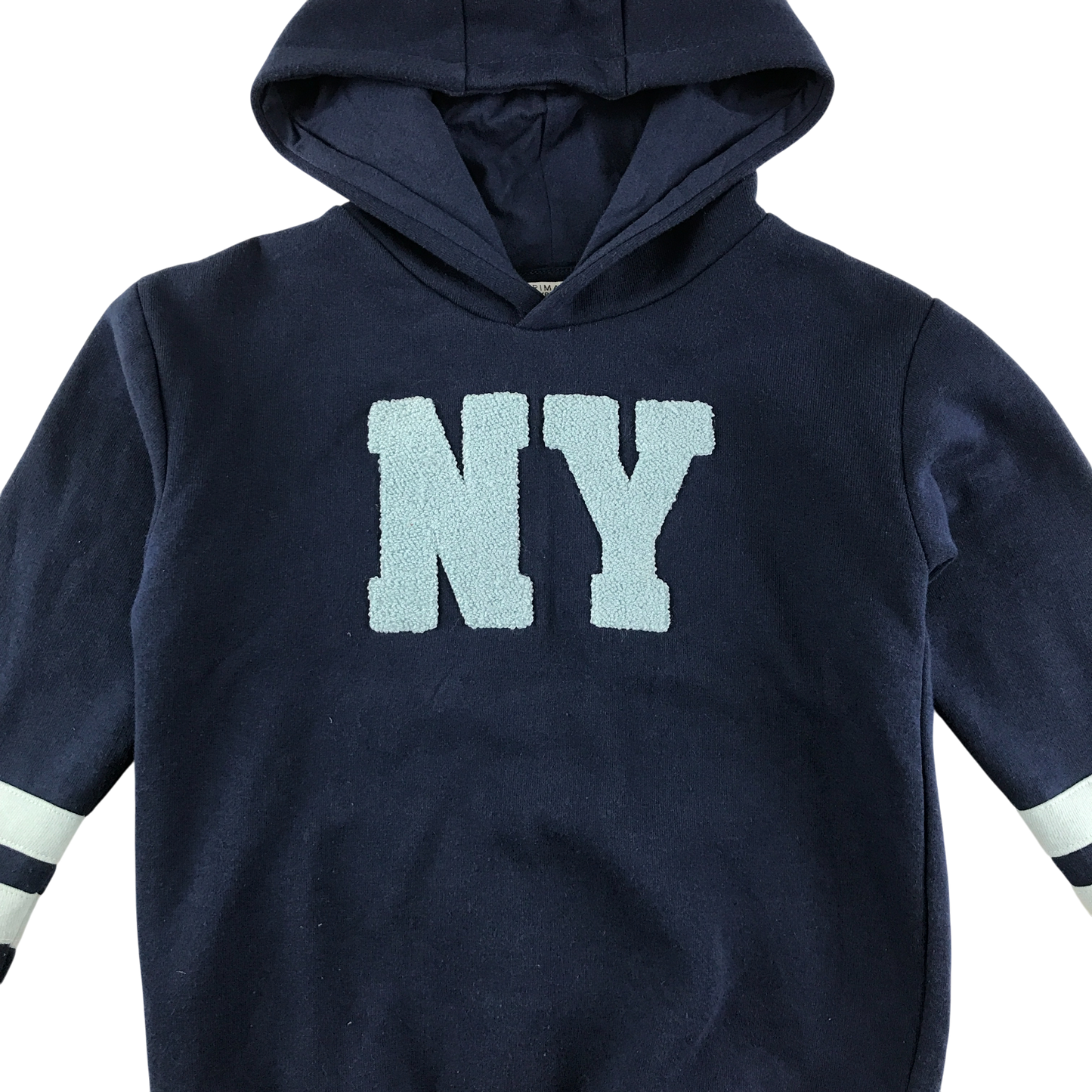 Primark Hooded Fleece 5-6 Years Navy with NY Text Cotton