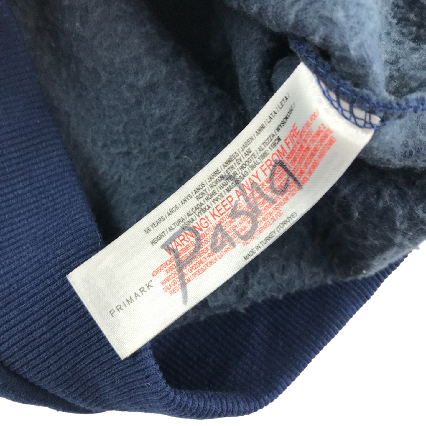 Primark Hooded Fleece 5-6 Years Navy with NY Text Cotton