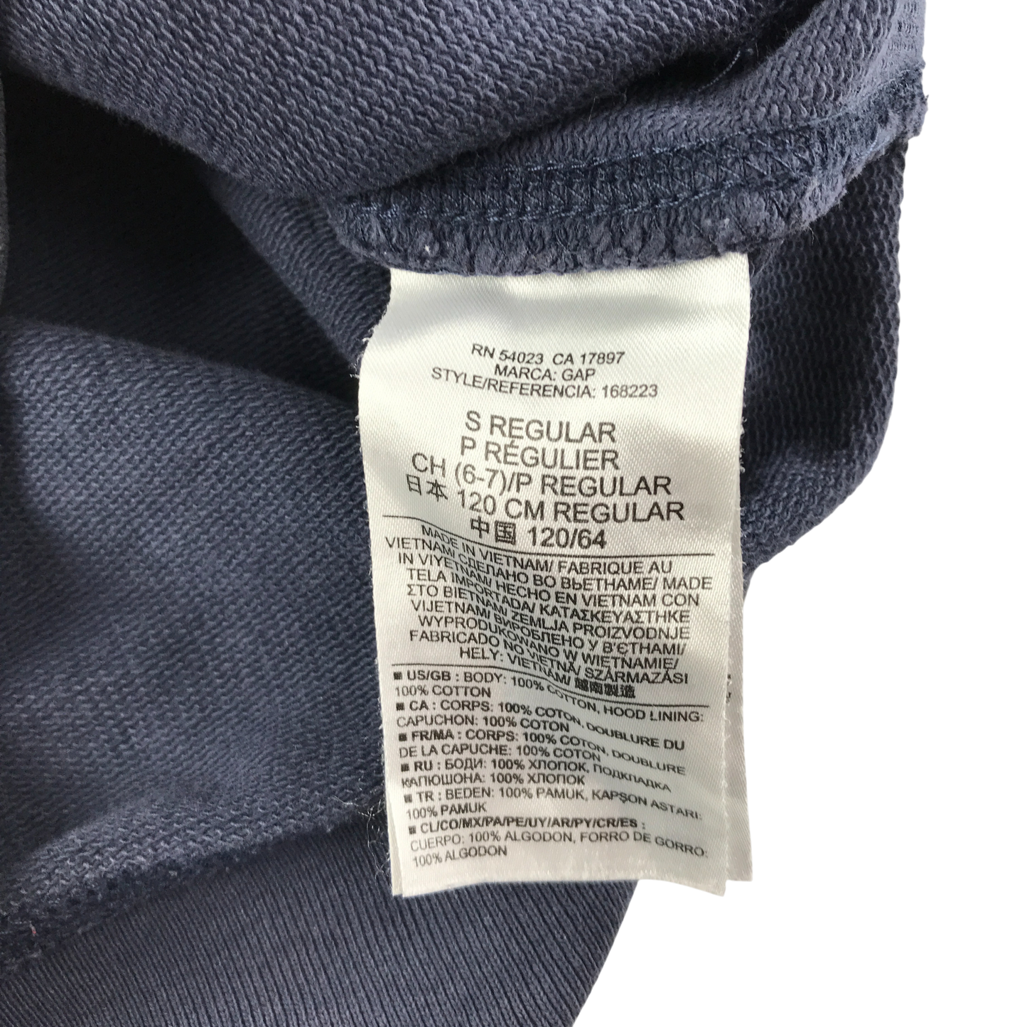 GAP Hoodie 6-7 Years Navy with NYC Text Cotton
