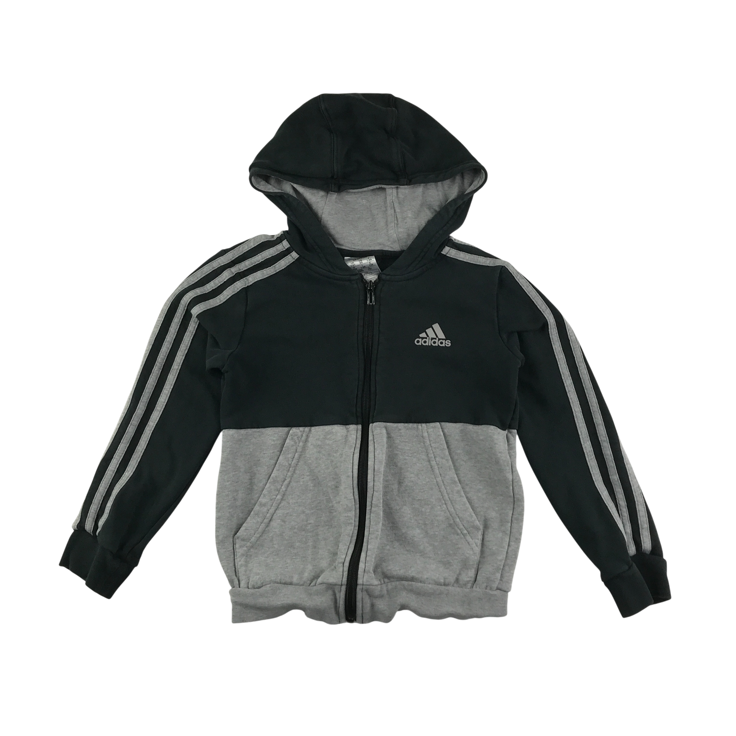 Adidas Fleece 7-8 Years Grey Zip Up with Hood