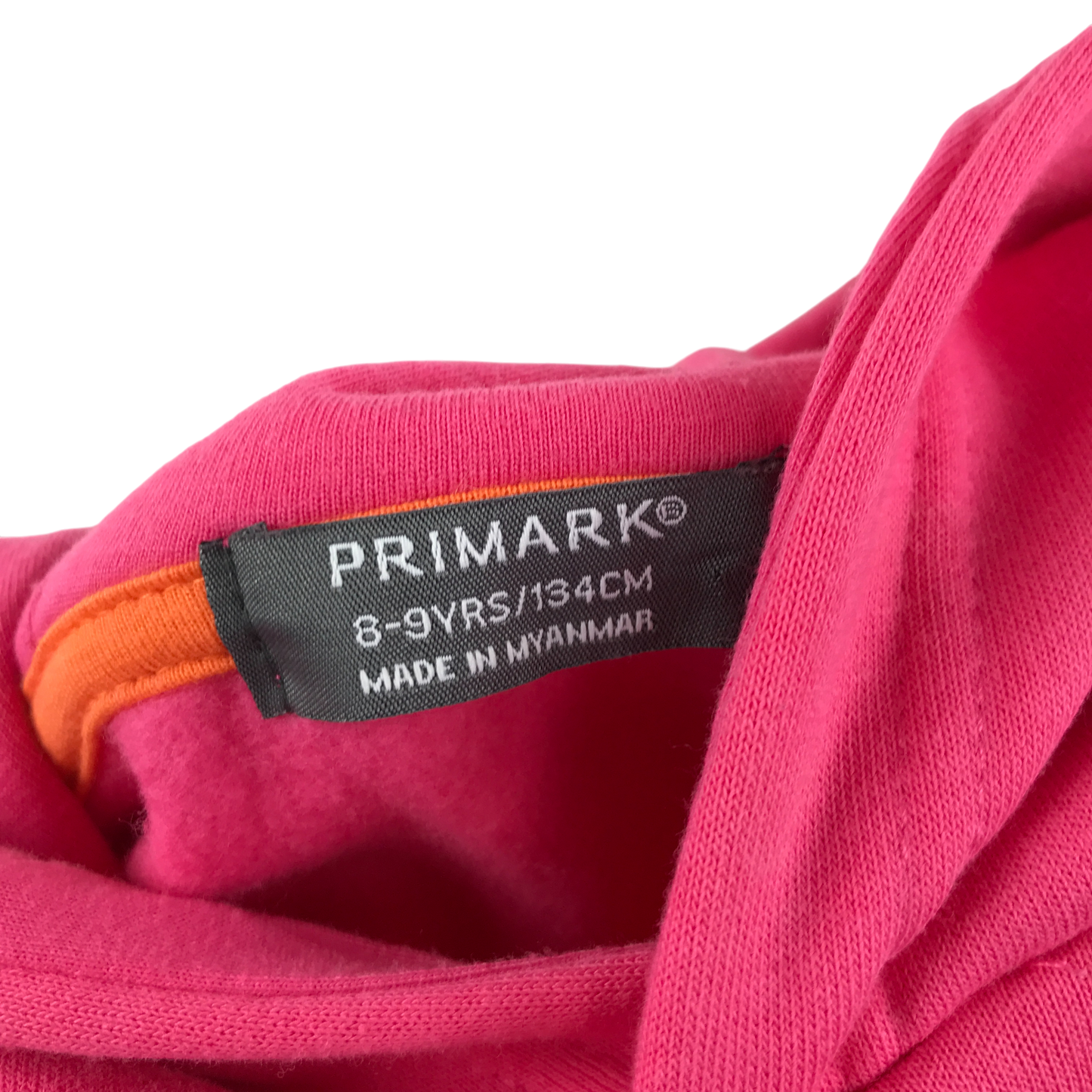 Primark Hoodie 8-9 Years Pink with Text