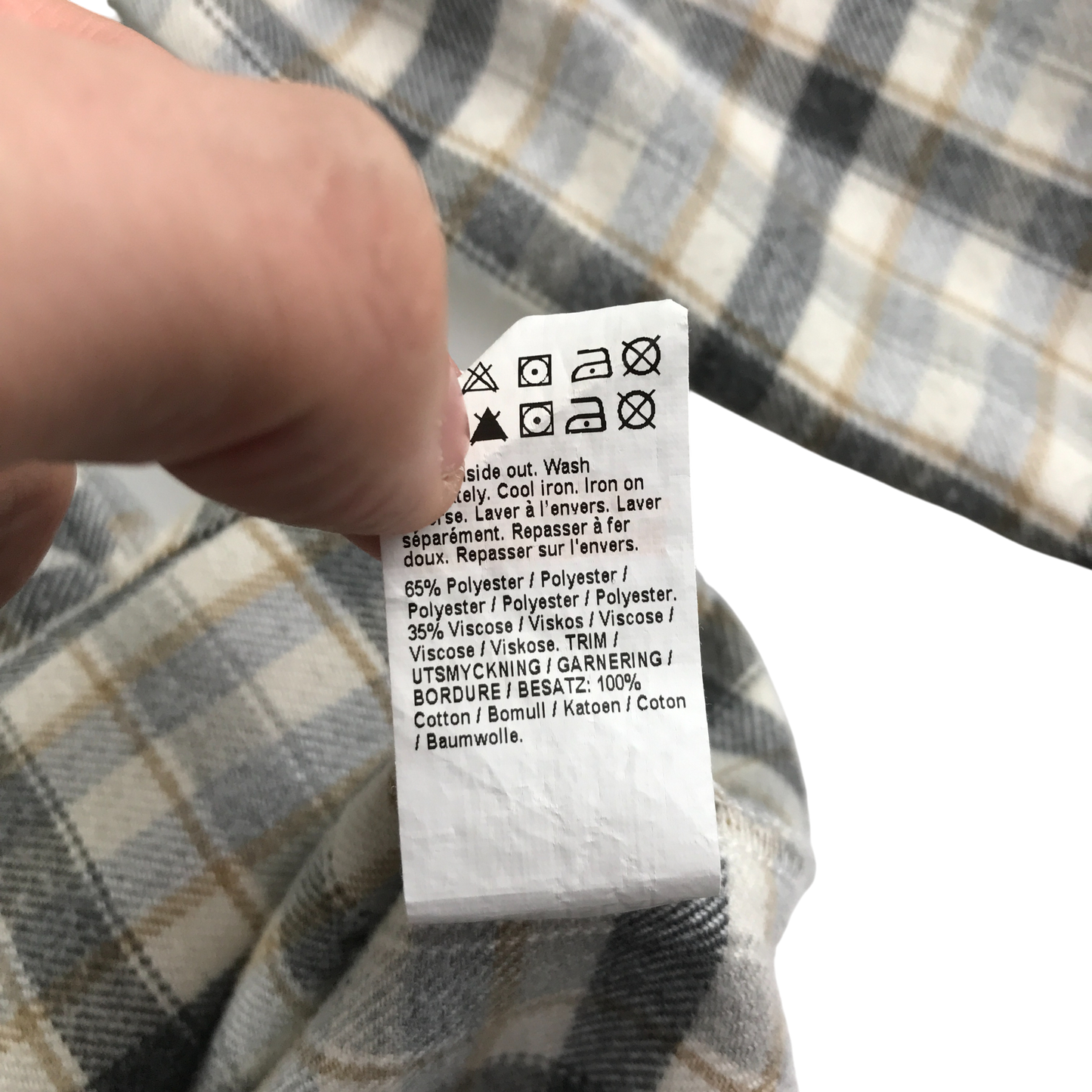 River Island Shirt 9-10 Years Beige Check Pattern with Hood