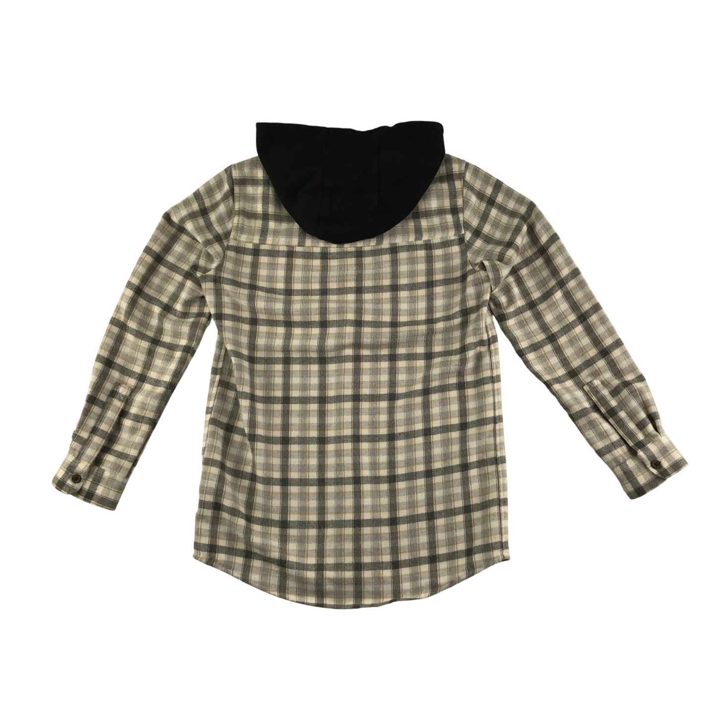 River Island Shirt 9-10 Years Beige Check Pattern with Hood