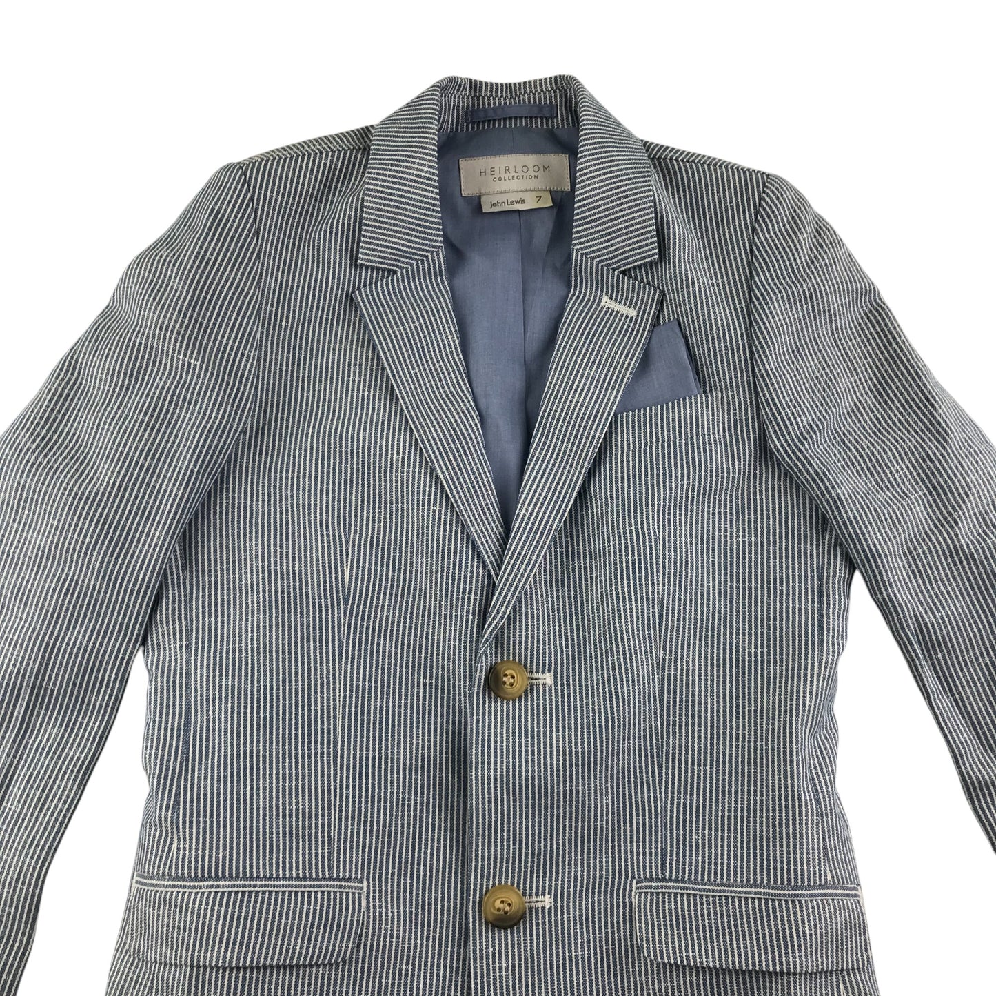 John Lewis Blazer 6-7 Years Grey and White Vertical Stripes