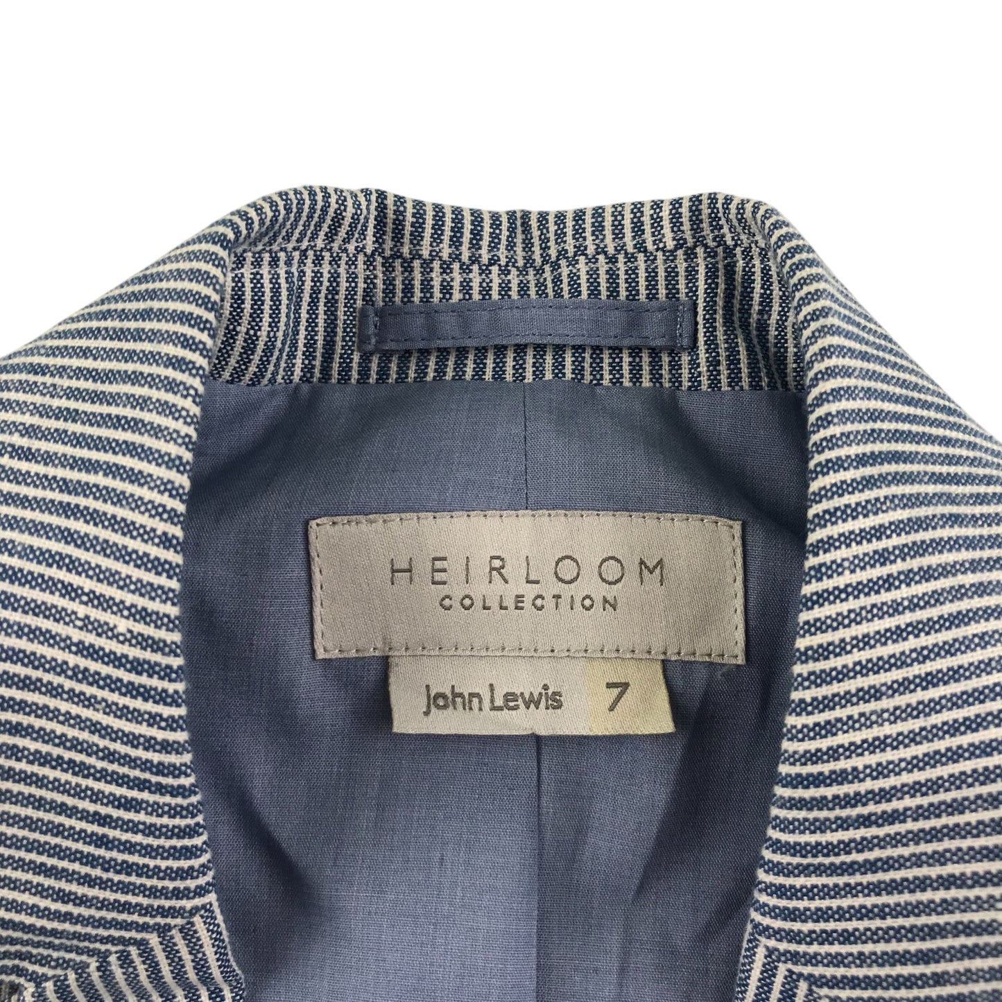 John Lewis Blazer 6-7 Years Grey and White Vertical Stripes