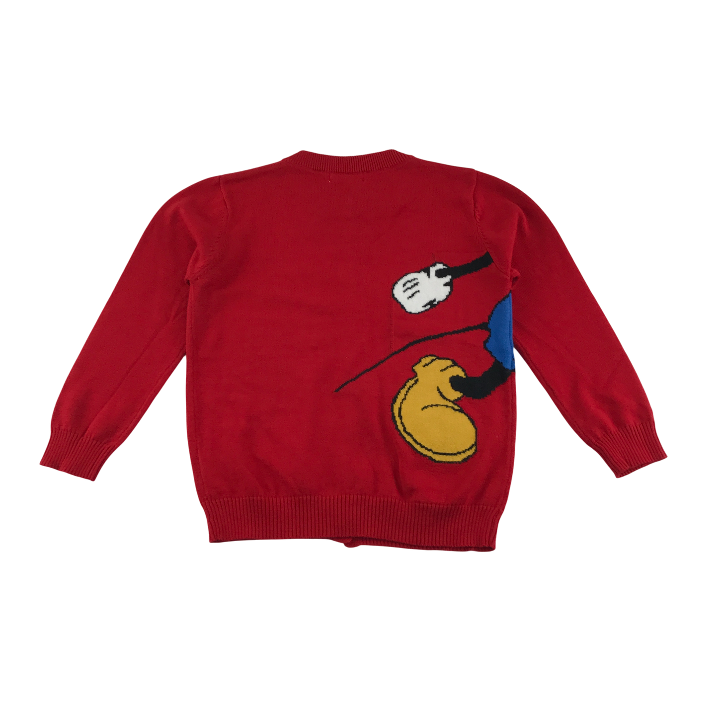 Tong Peng Cardigan 6-7 years Red Knit with Disney Mickey Mouse Pattern Cotton