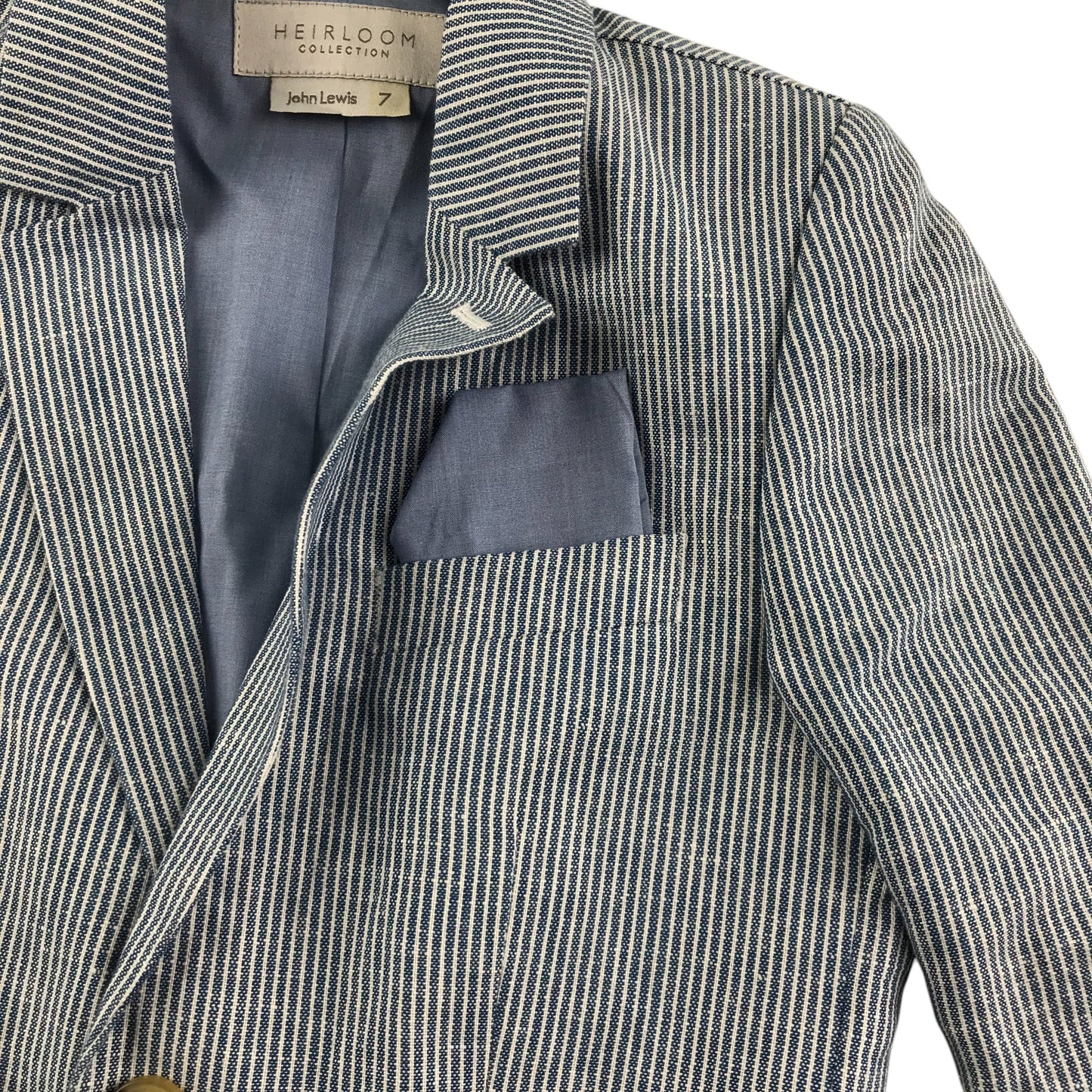John Lewis Blazer 6-7 Years Grey and White Vertical Stripes