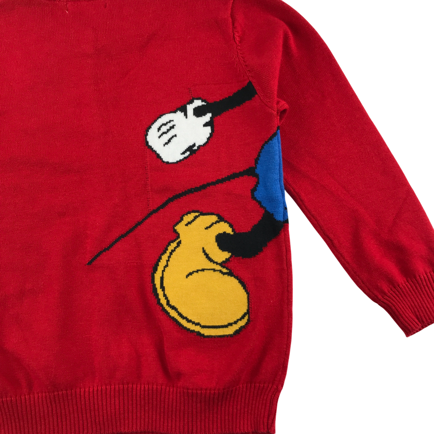 Tong Peng Cardigan 6-7 years Red Knit with Disney Mickey Mouse Pattern Cotton