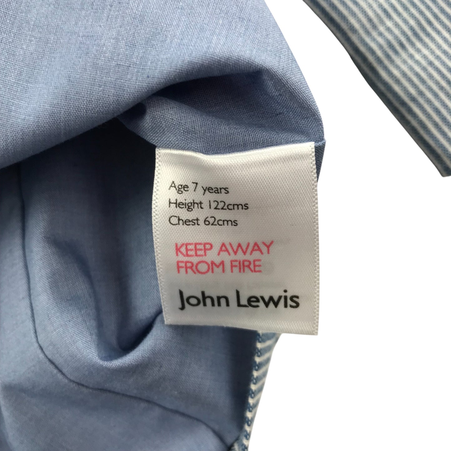 John Lewis Blazer 6-7 Years Grey and White Vertical Stripes