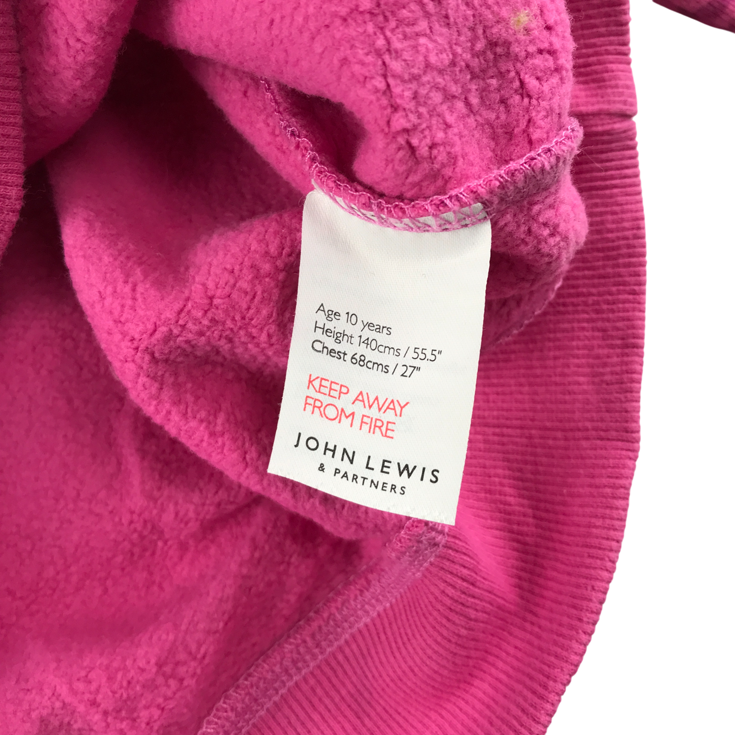 John Lewis Jumper 9-10 Years Pink with Animal Print Cotton
