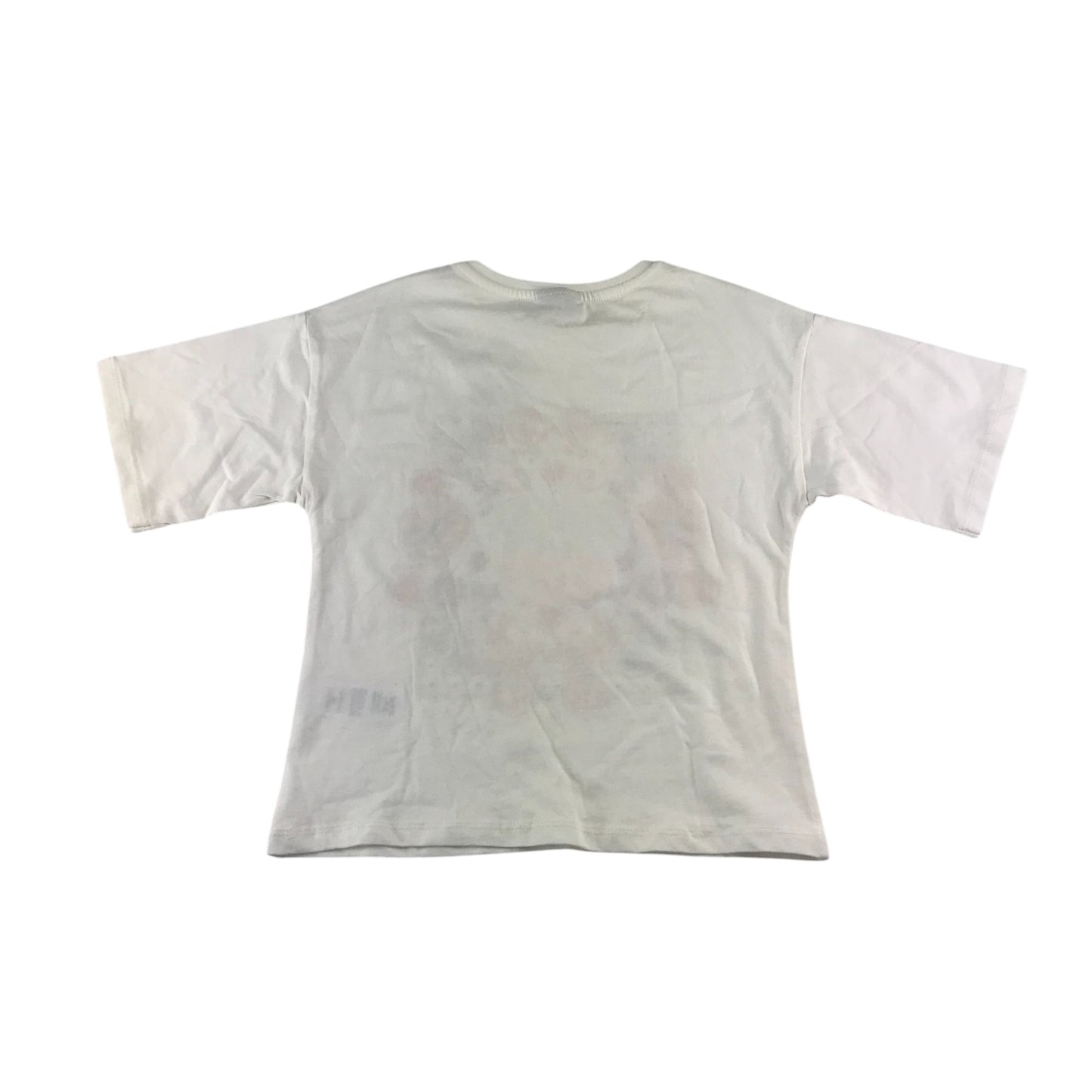 Matalan t-shirt 5-6 years white floral and love heart design cotton