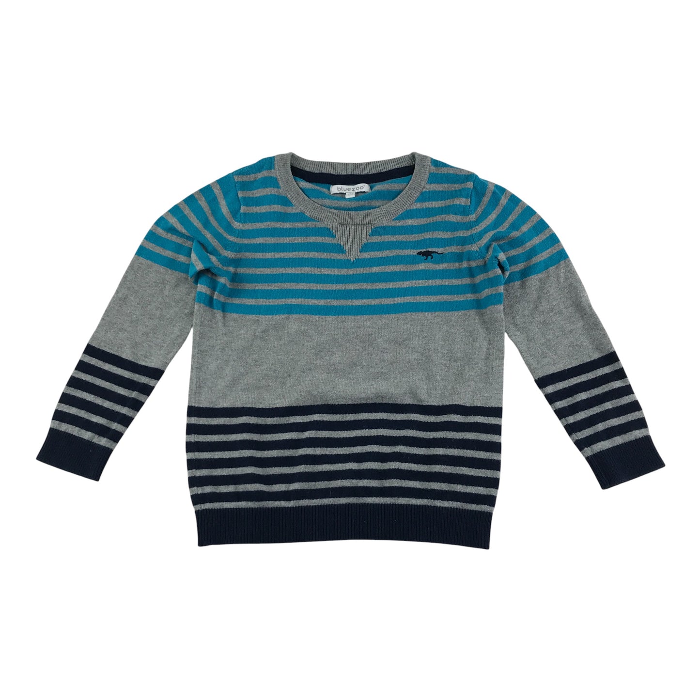 Debenhams Jumper 4-5 Years Grey with blue and black stripes