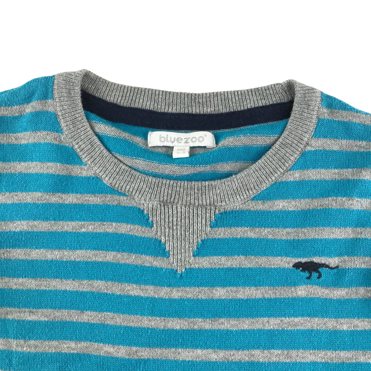 Debenhams Jumper 4-5 Years Grey with blue and black stripes