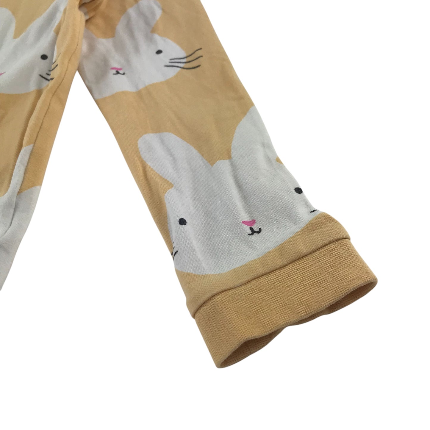 M&S t-shirt 5-6 years yellow long sleeve white bunny print