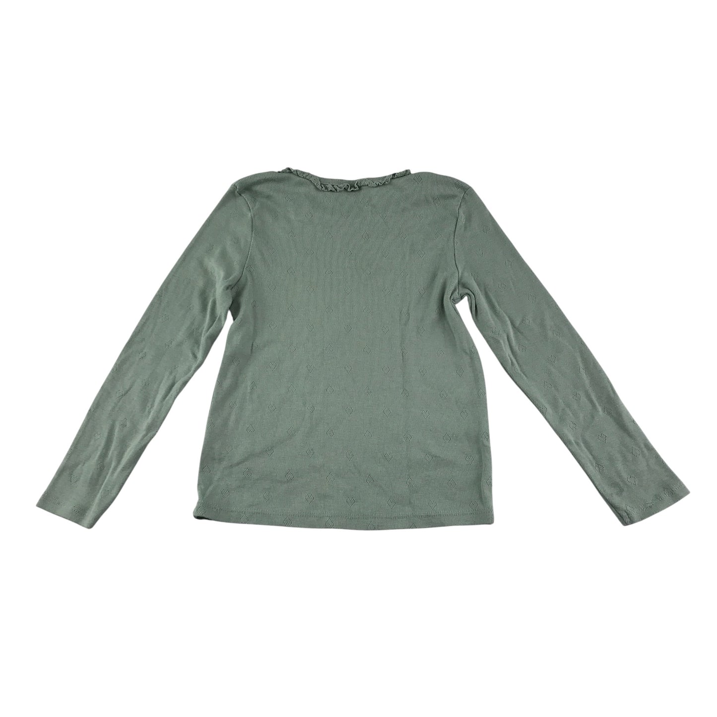 Tu t-shirt 6-7 years green love heart detailing and frilled neckline