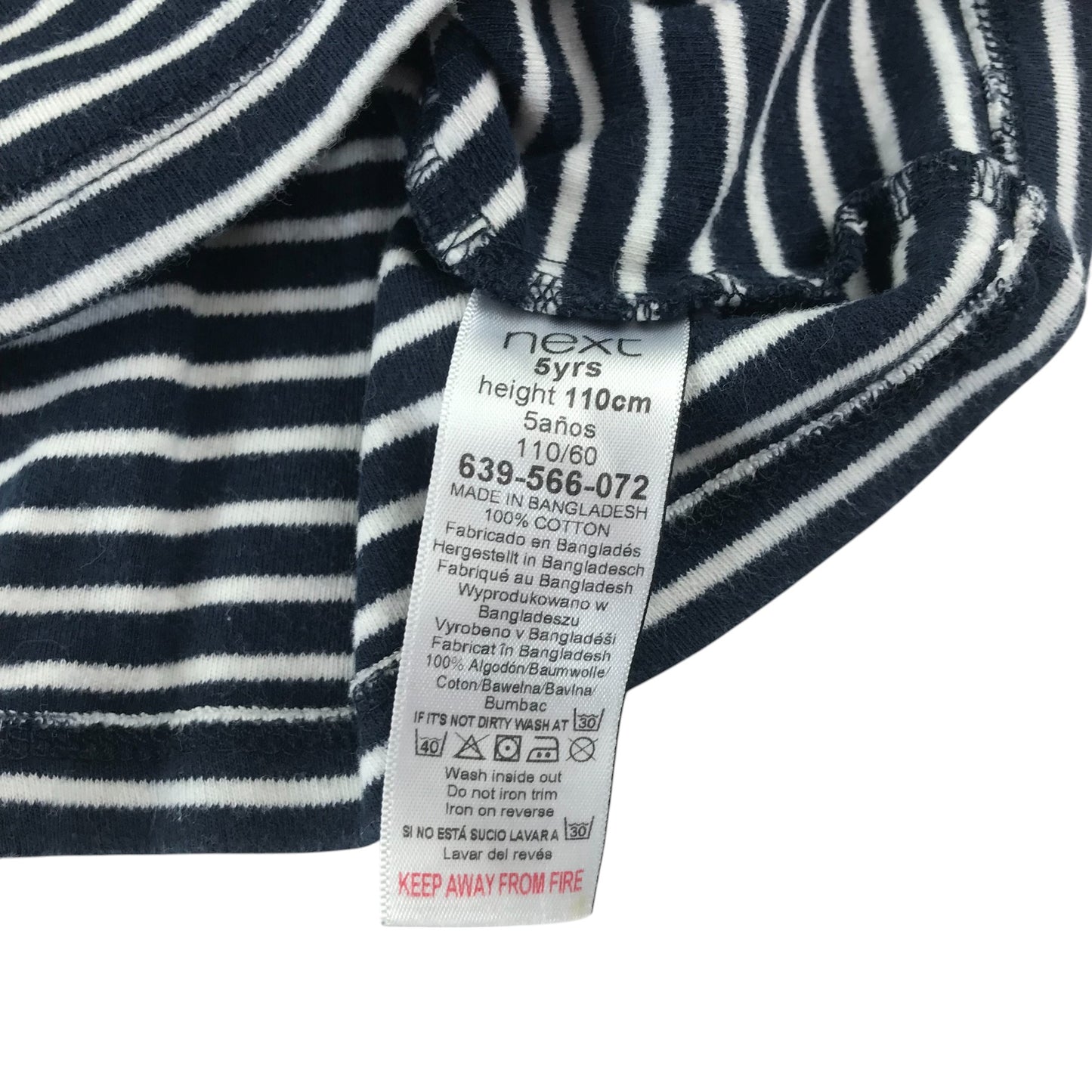 Next t-shirt 4-5 years black and white stripy sequin unicorn cotton