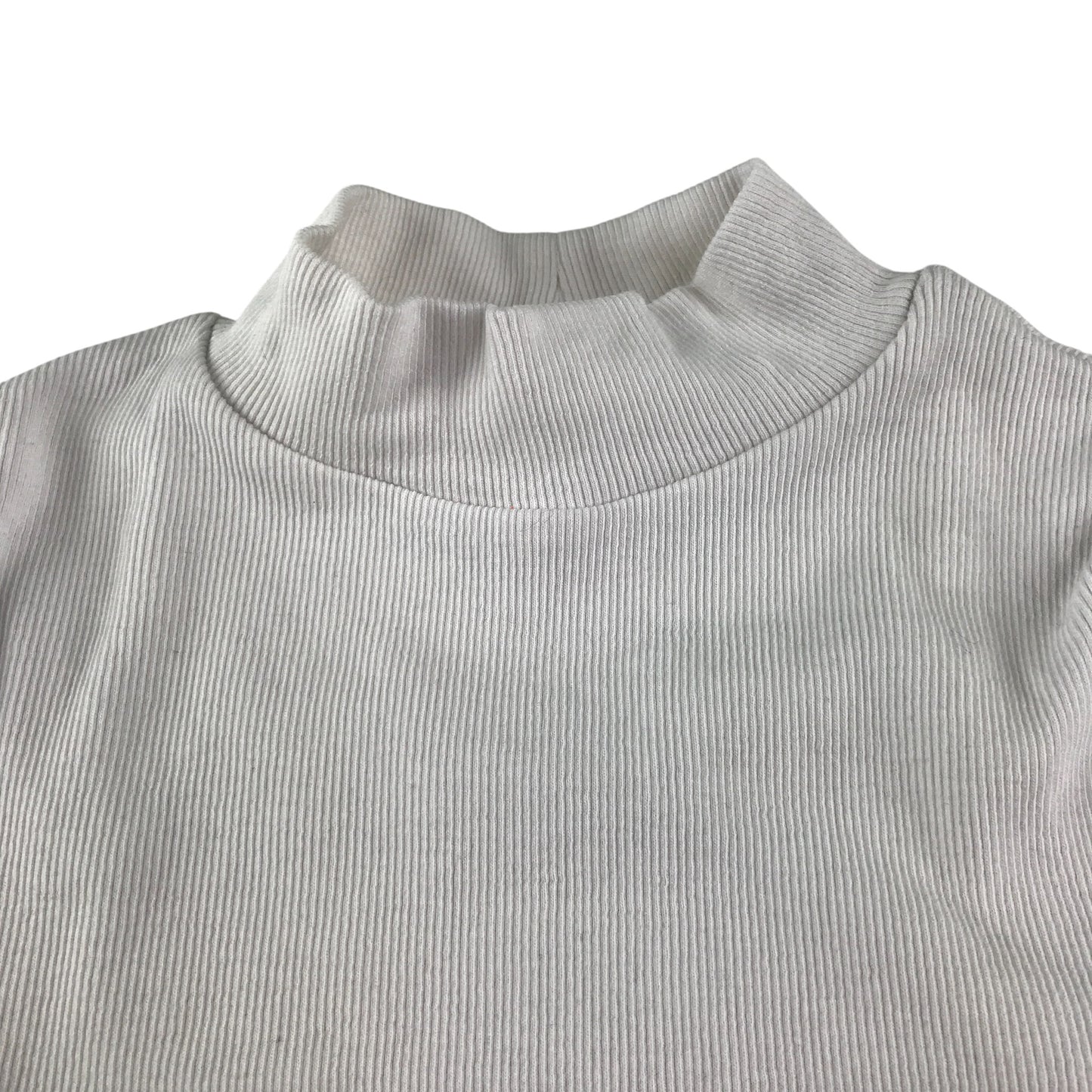 M&S t-shirt 7-8 years white plain ribbed texture