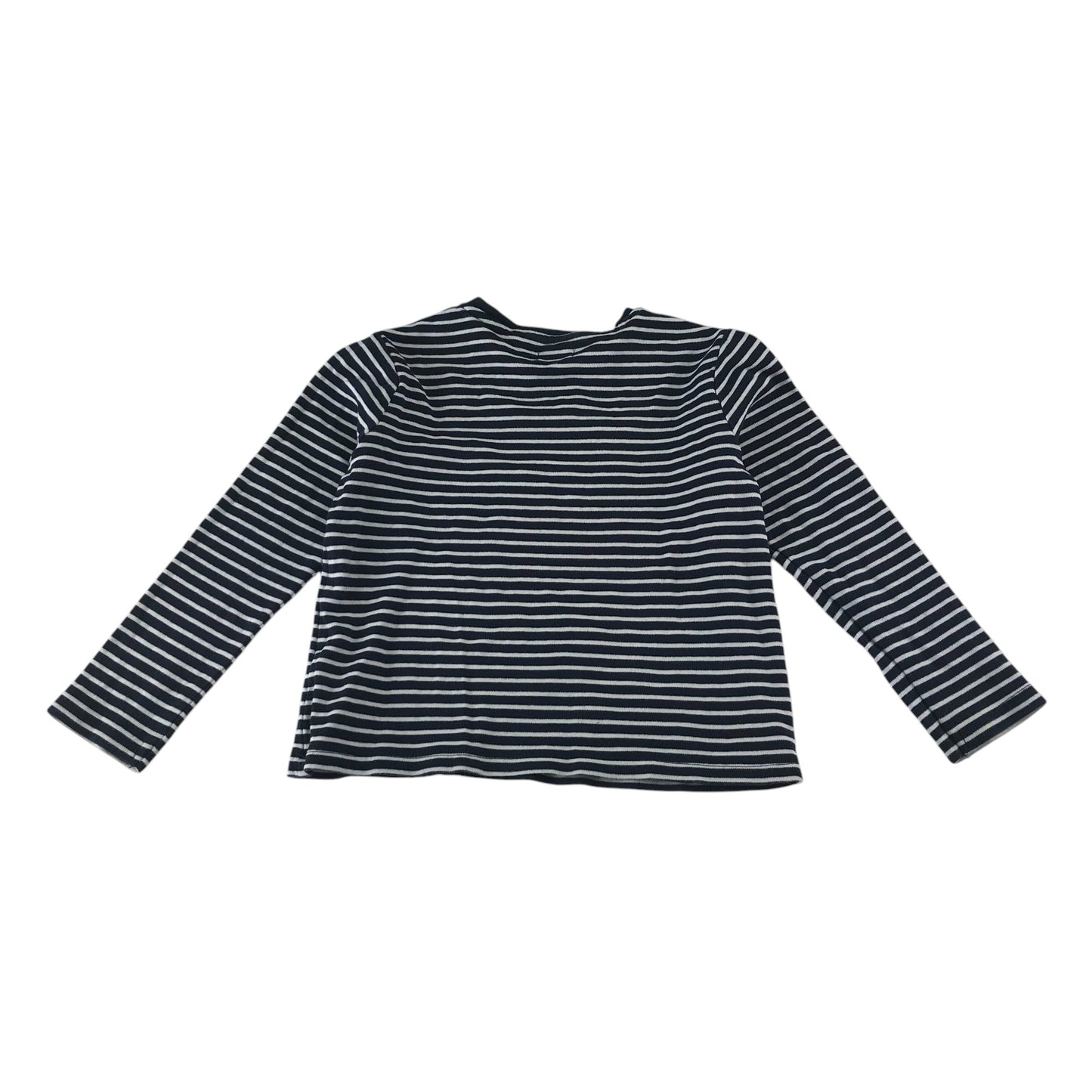 Next t-shirt 4-5 years black and white stripy sequin unicorn cotton