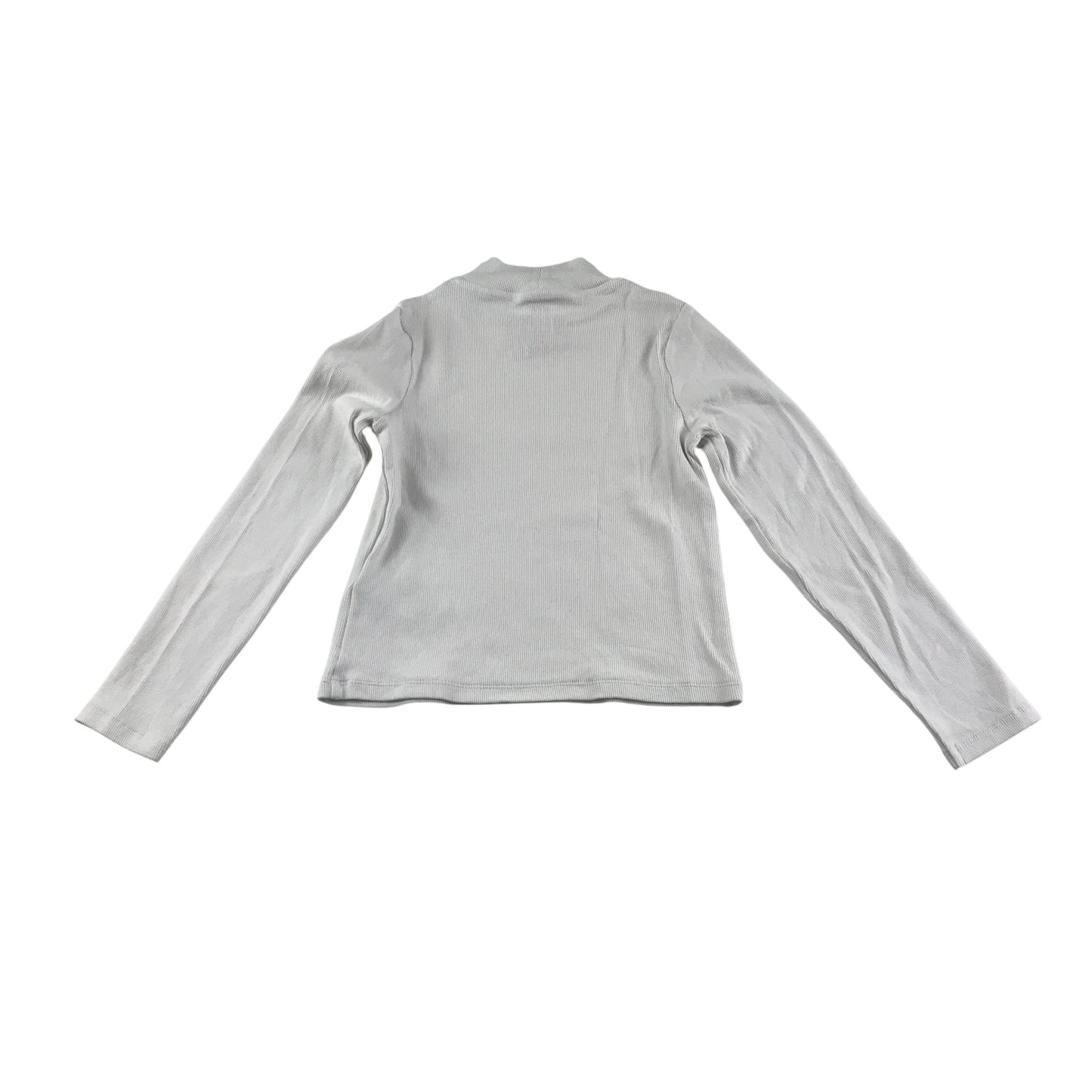 M&S t-shirt 7-8 years white plain ribbed texture