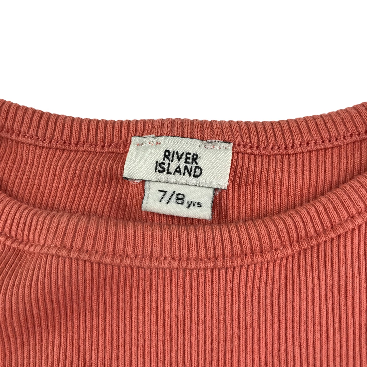 River Island t-shirt 7-8 years orange cropped graphic text