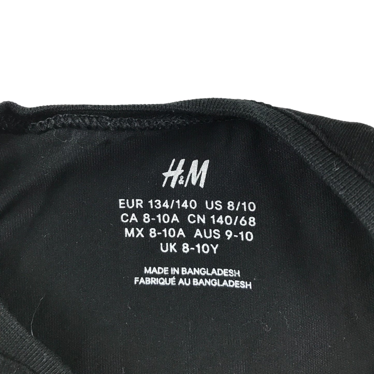 H&M t-shirt 9-10 years black plain long sleeve