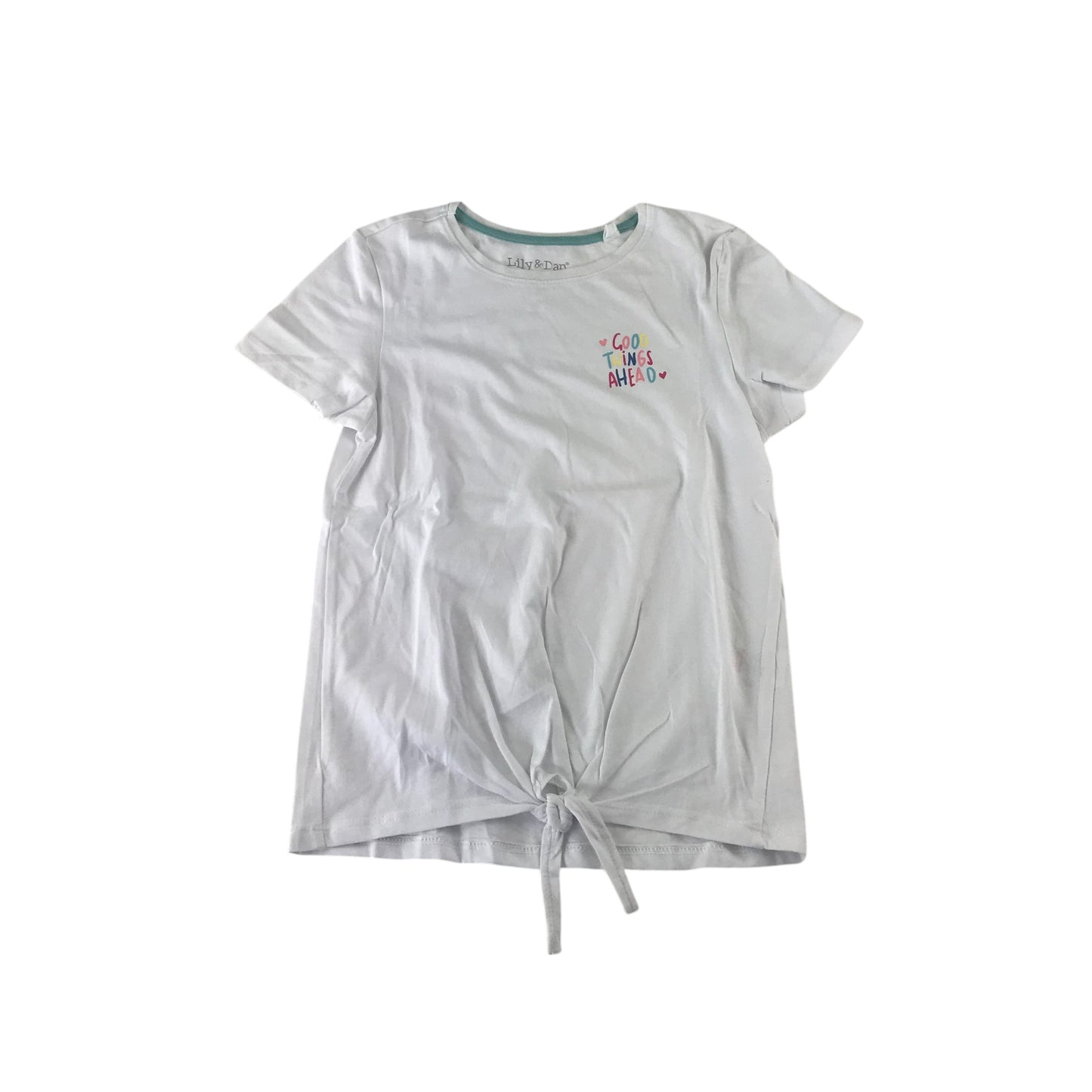 Lily&Dan t-shirt 9-10 years white small text print design