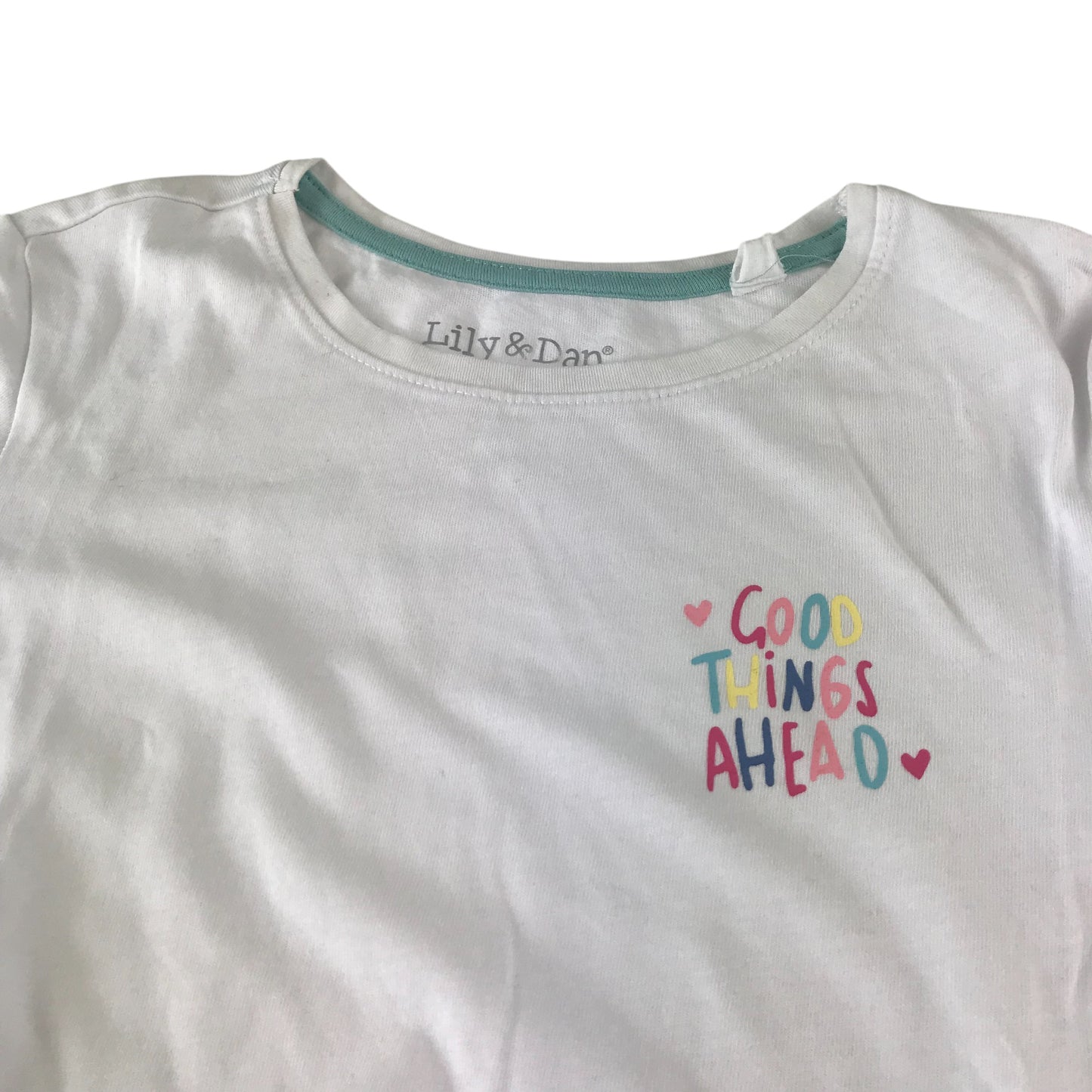 Lily&Dan t-shirt 9-10 years white small text print design