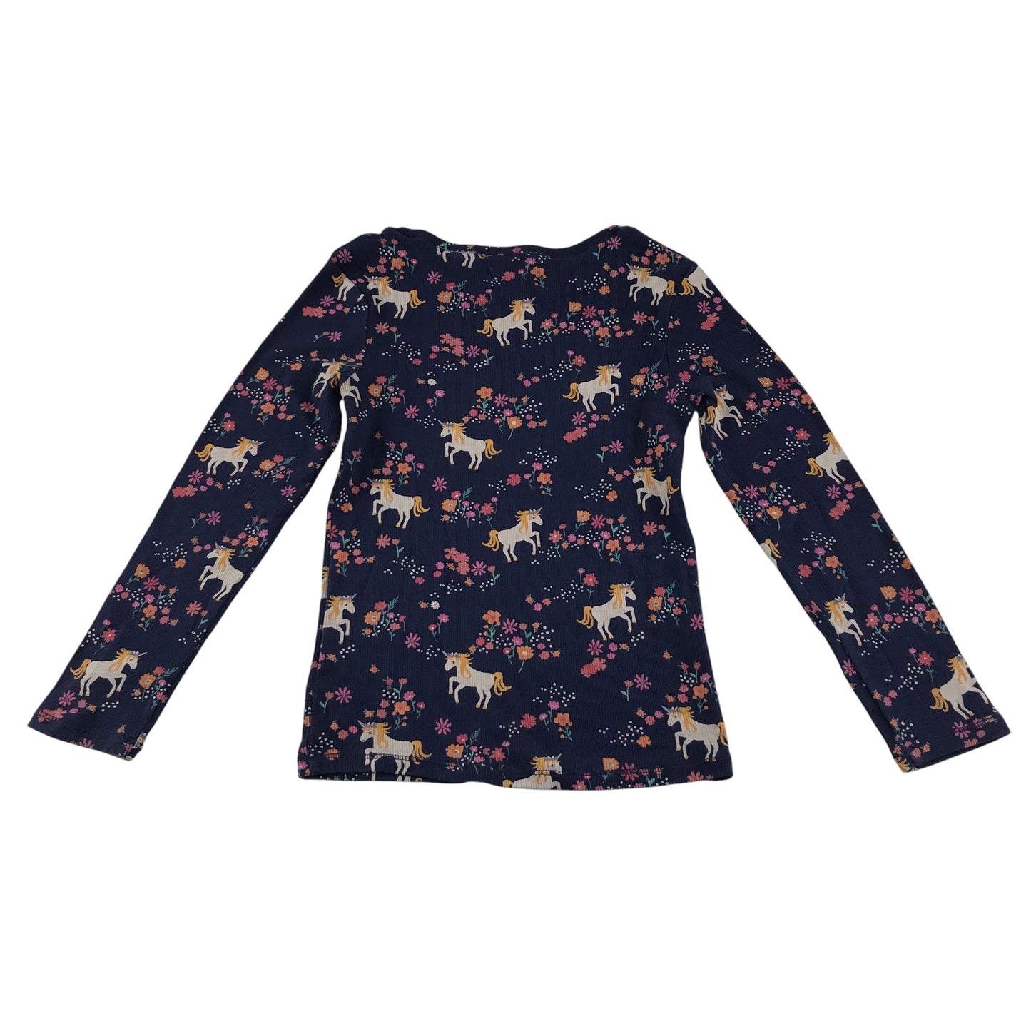 Next t-shirt 7-8 years navy floral unicorn graphic tee