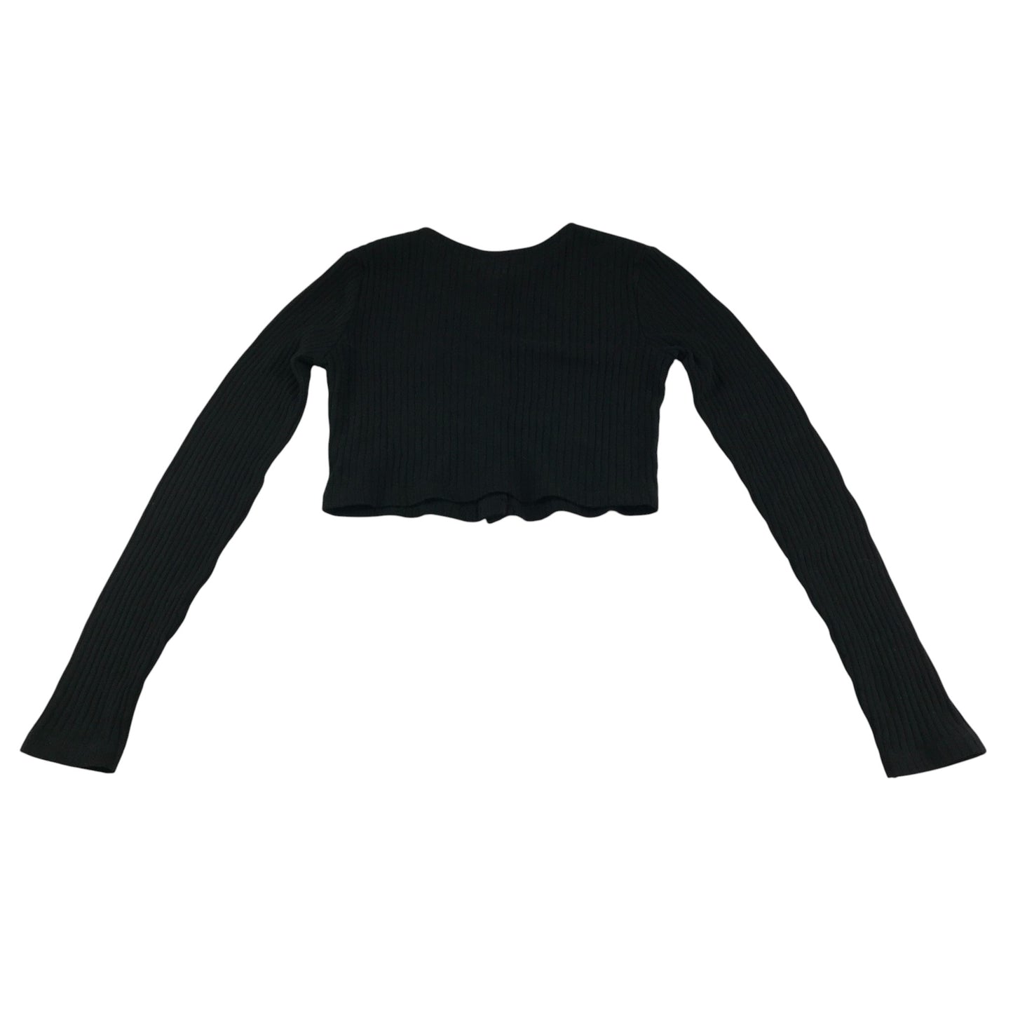 River Island cardigan 9-10 years black cropped ribbed texture