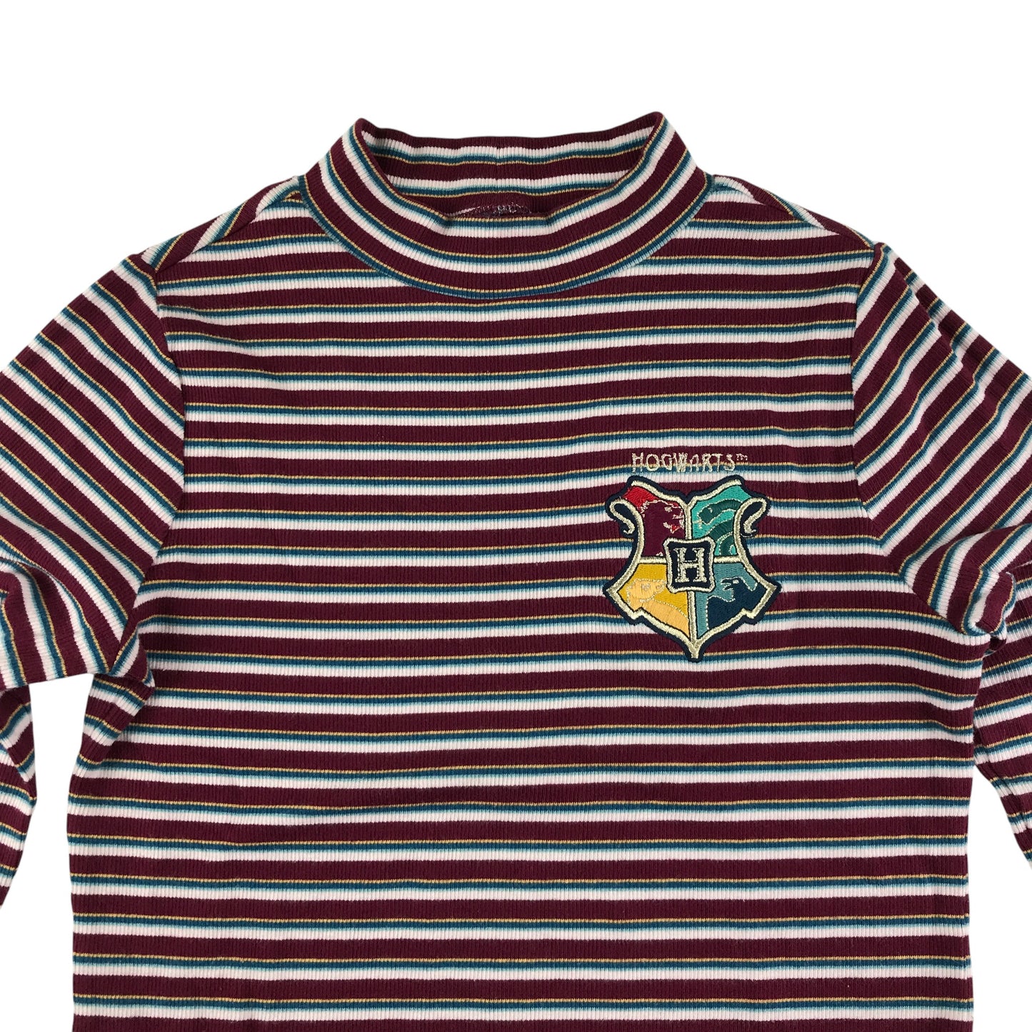 M&S Jumper 11-12 years burgundy blue with blue and white stripy