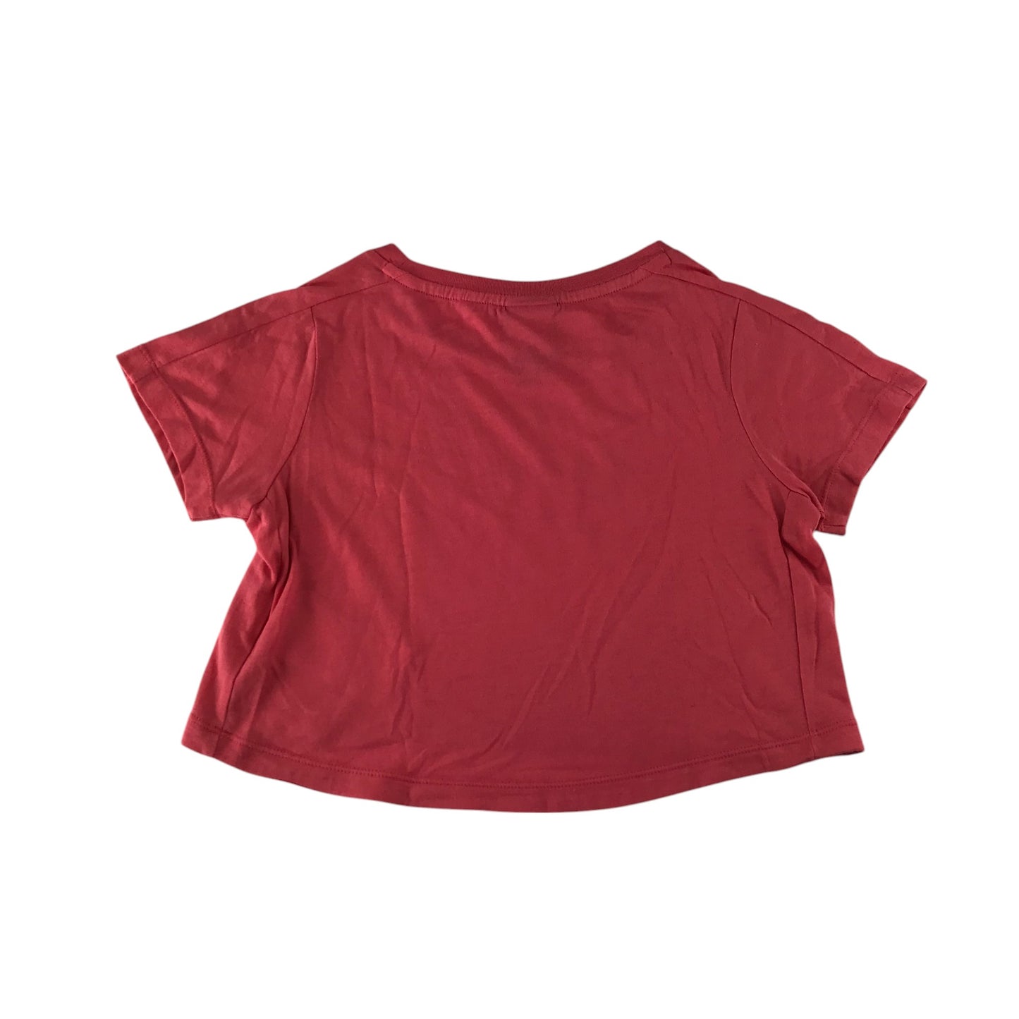 Nike t-shirt 10-11 years pink with large gold logo cropped