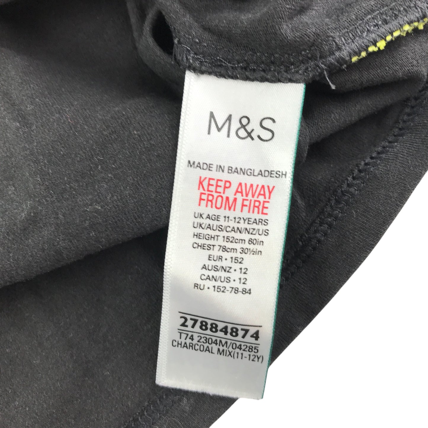 M&S t-shirt 11-12 years black smiley graphic tee