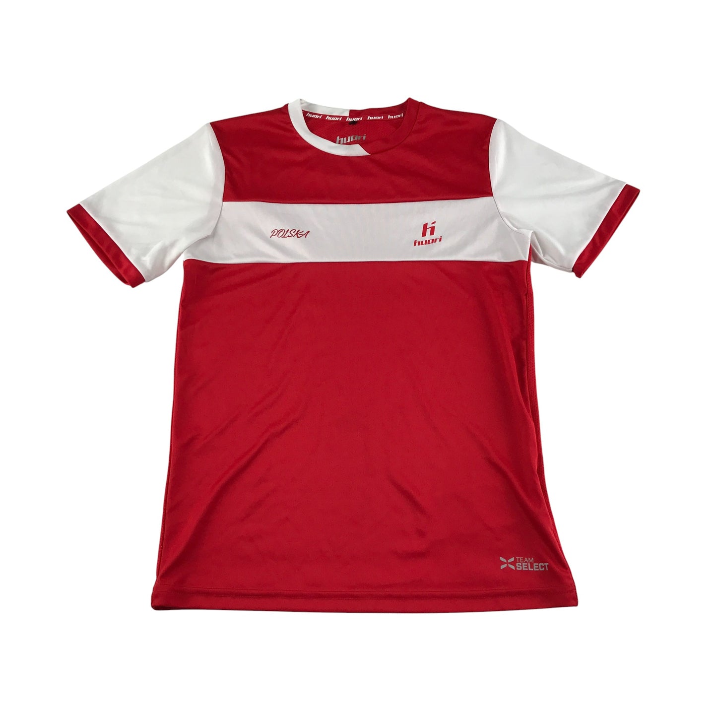 Huari sport top 12-13 years red with white detailing logos Polska