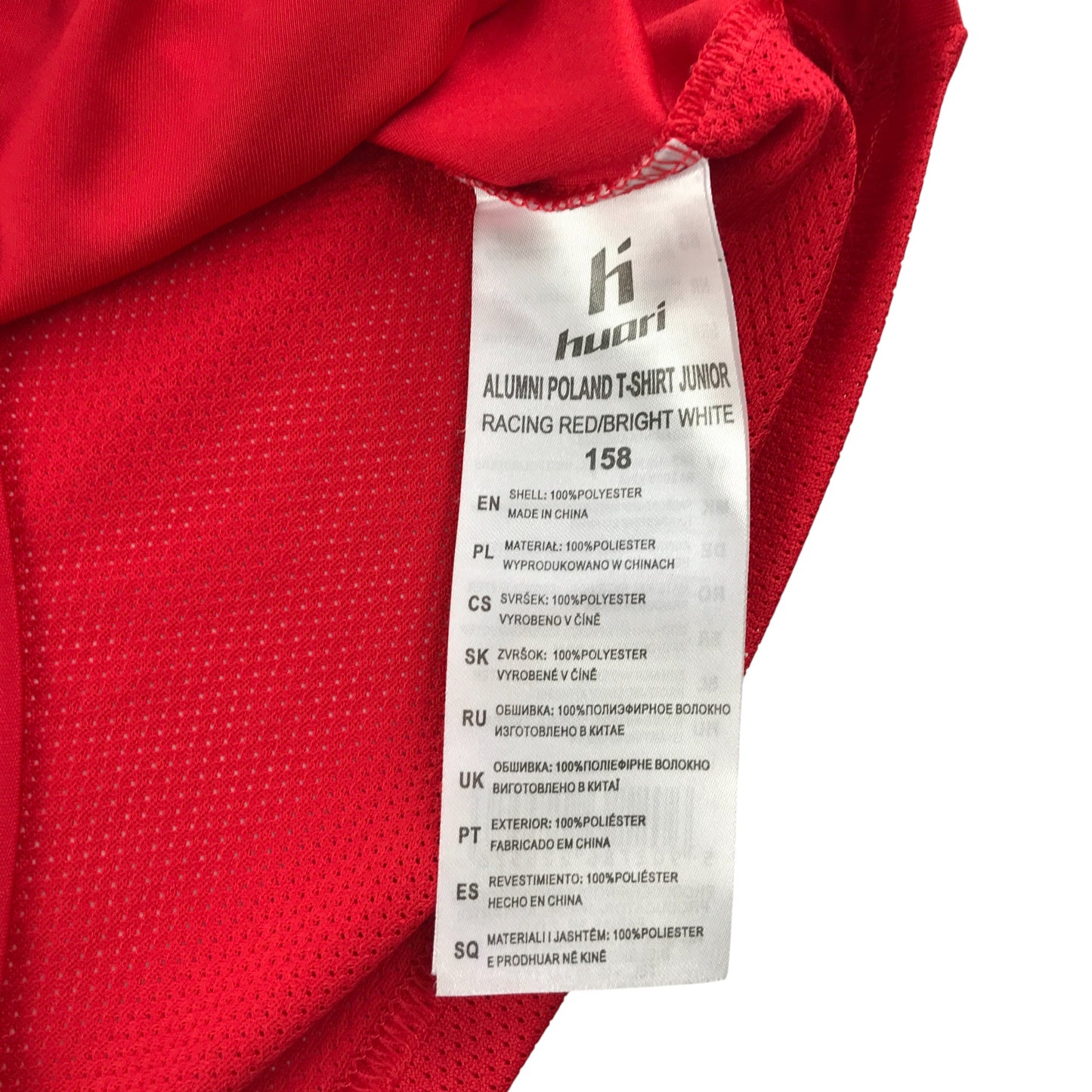 Huari sport top 12-13 years red with white detailing logos Polska
