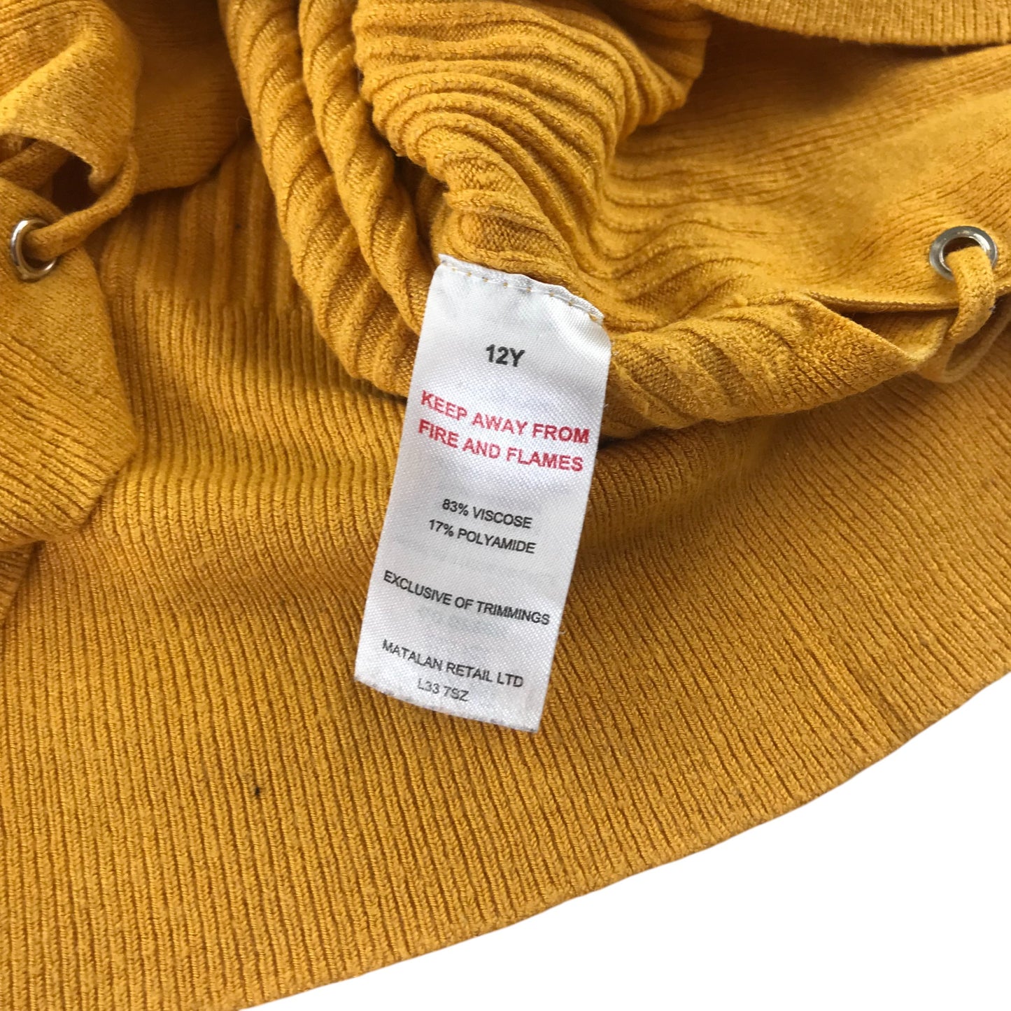 Matalan t-shirt 11-12 years yellow plain long sleeve