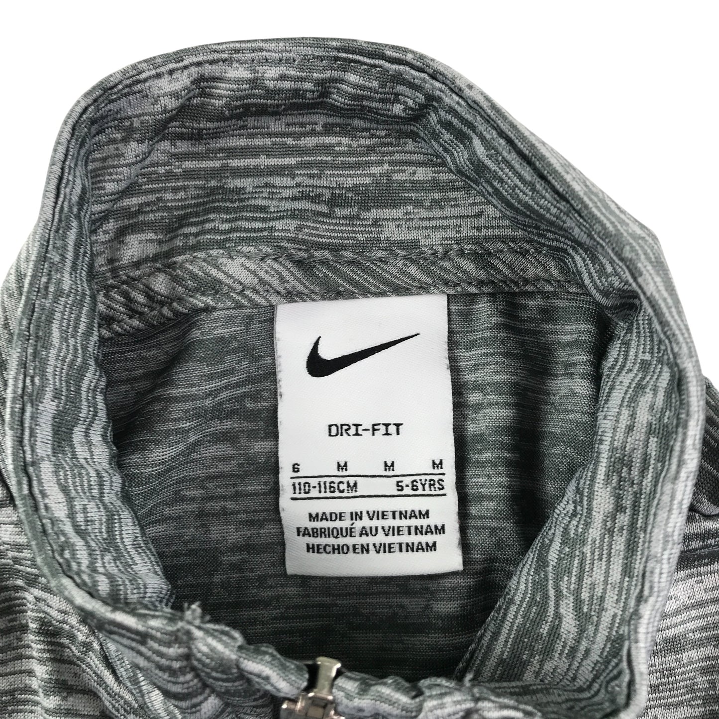 Nike sport sweater 5-6 years grey with quarter zipper