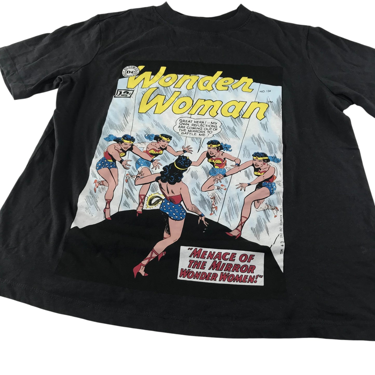 H&M t-shirt women's XS black wonder woman graphic print