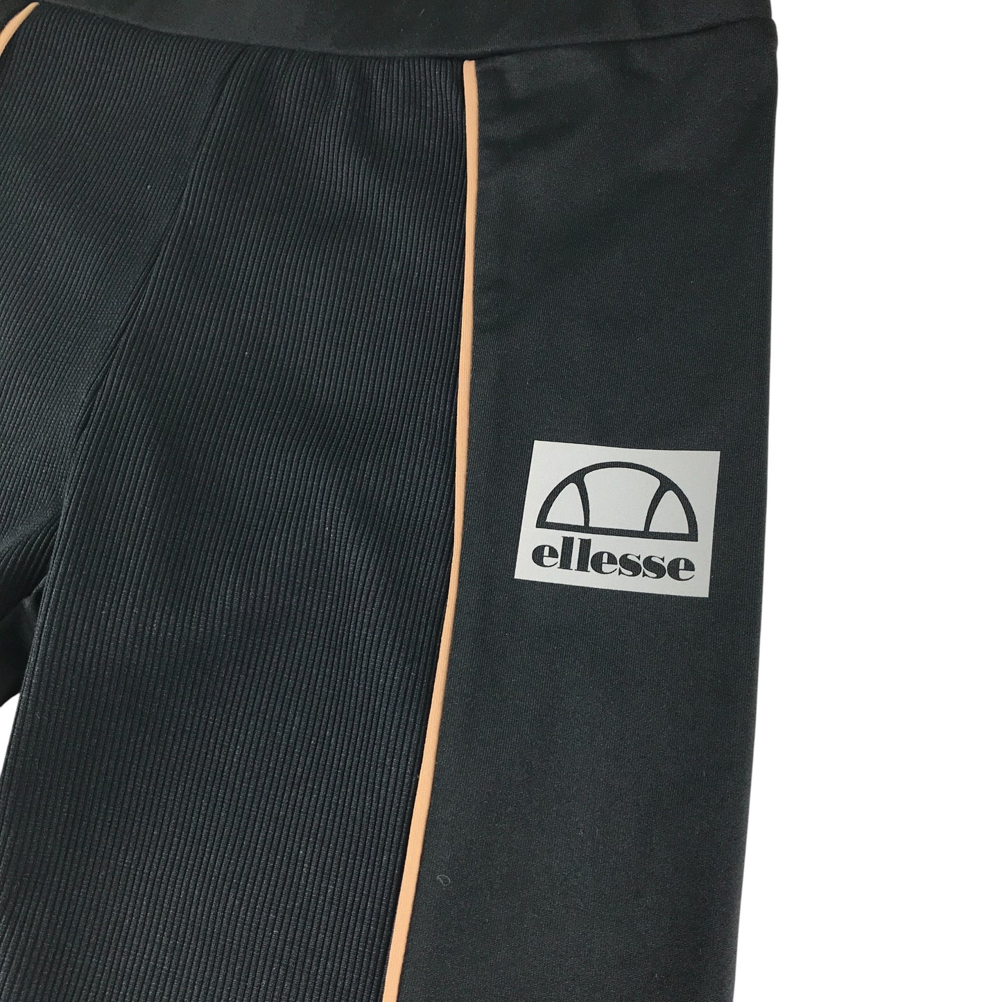 Ellesse sport leggings 12-13 year black with orange stripes and logo