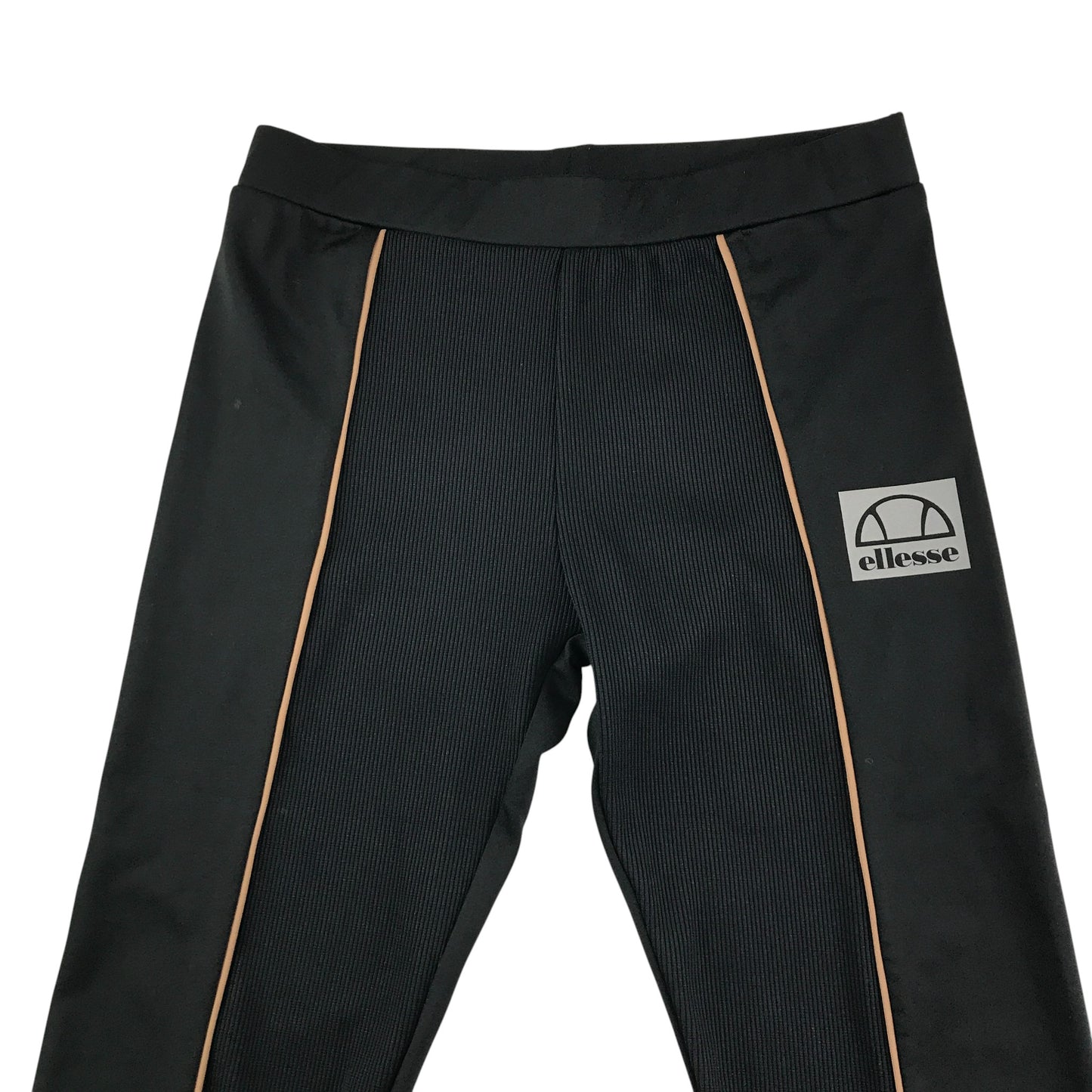 Ellesse sport leggings 12-13 year black with orange stripes and logo