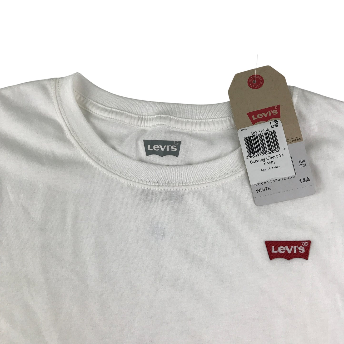 Levi's t-shirt 13-14 years white plain with logo