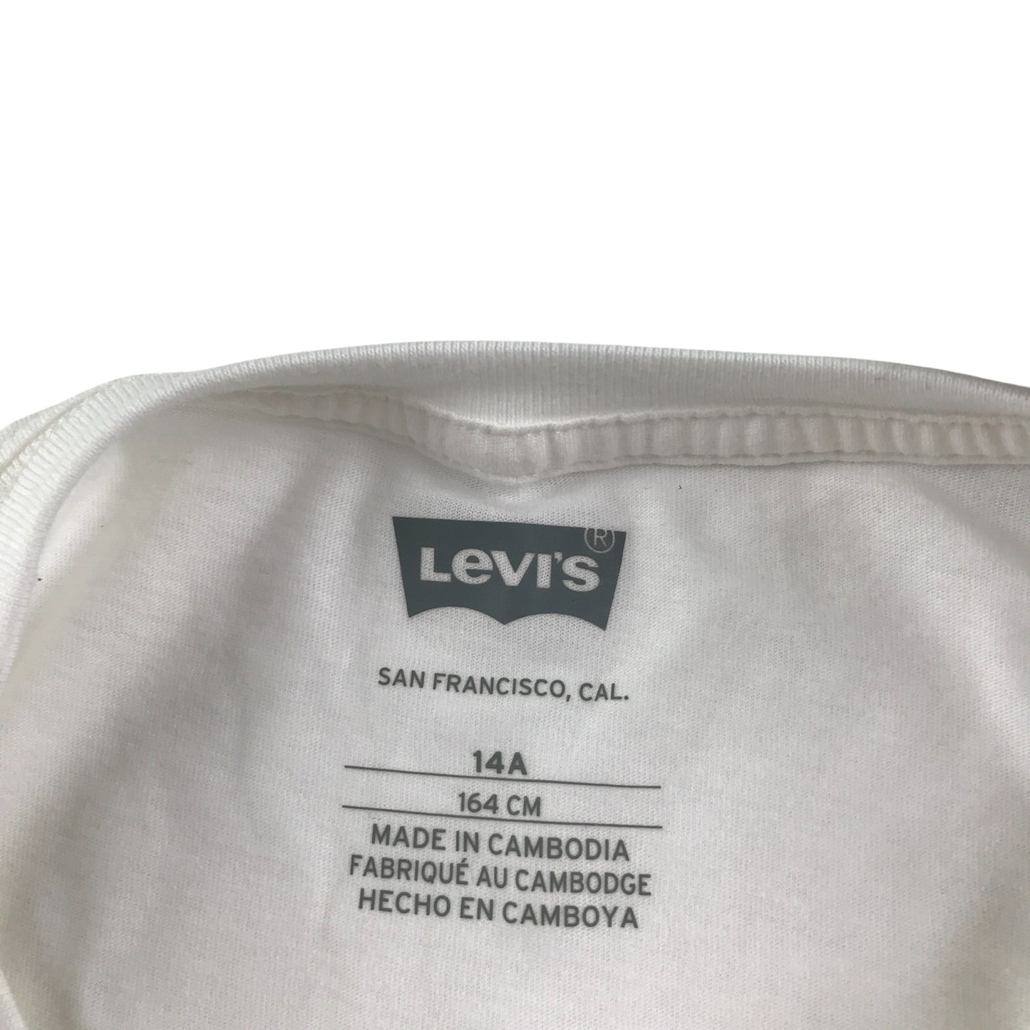 Levi's t-shirt 13-14 years white plain with logo