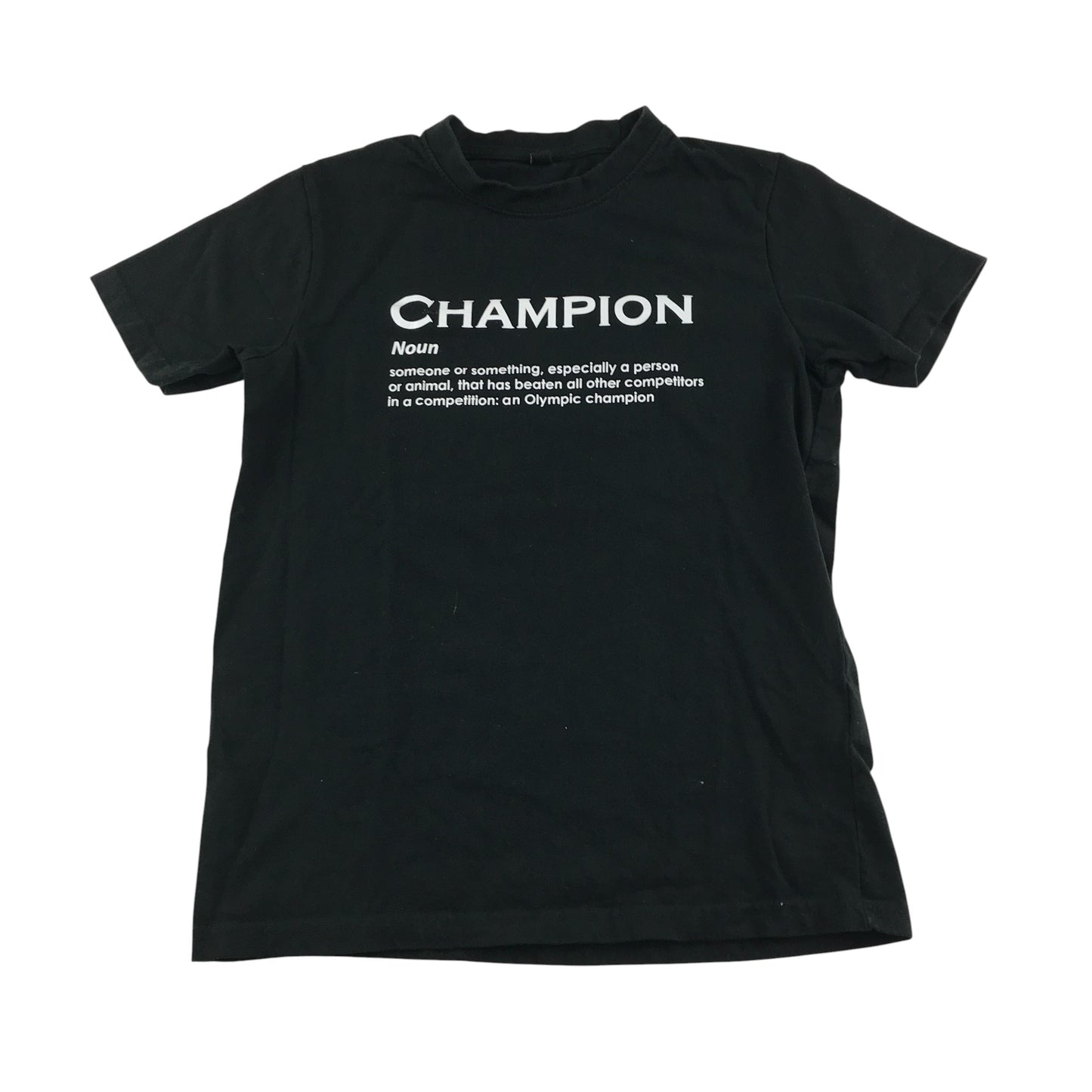 T-shirt 11-12 years black text graphic tee cotton