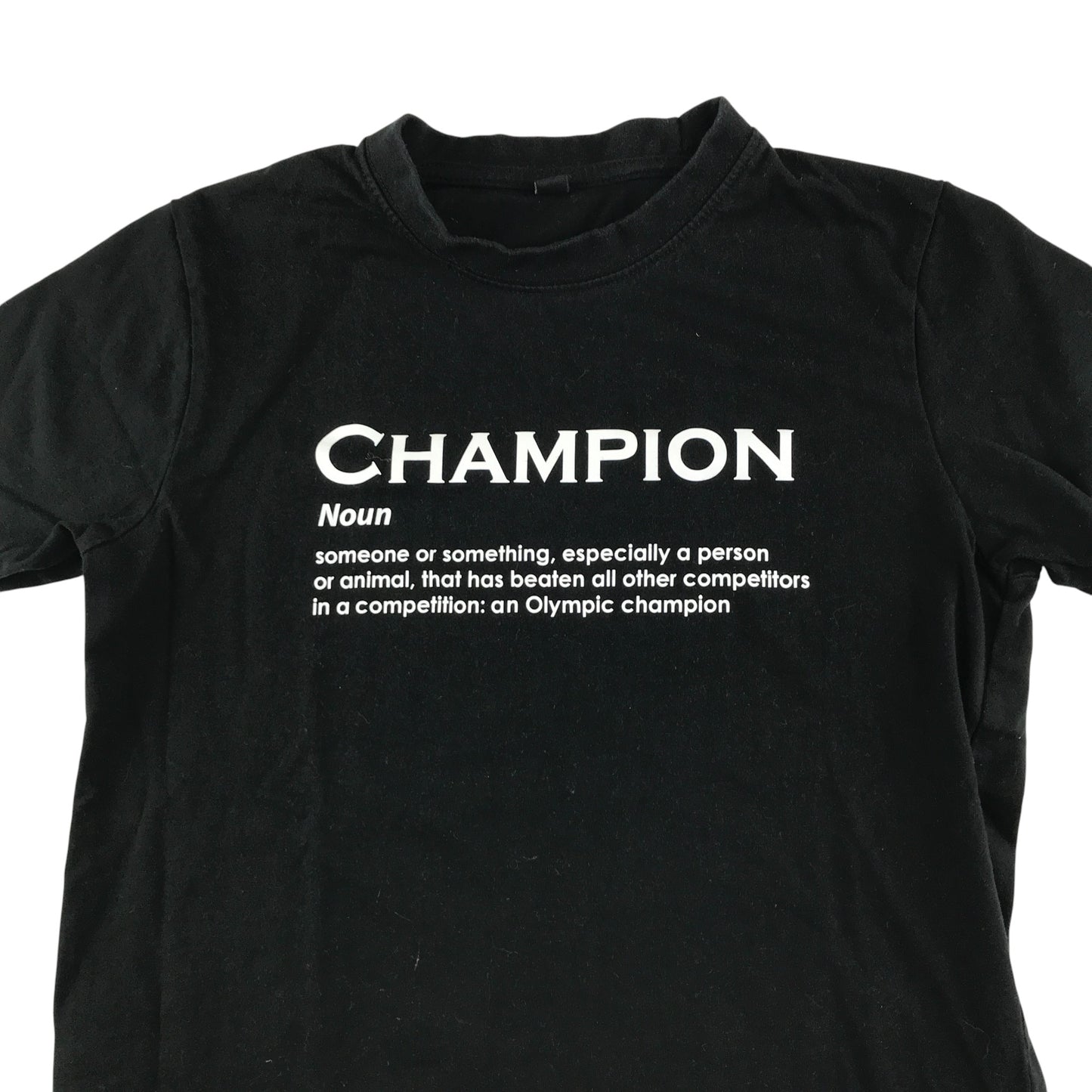 T-shirt 11-12 years black text graphic tee cotton