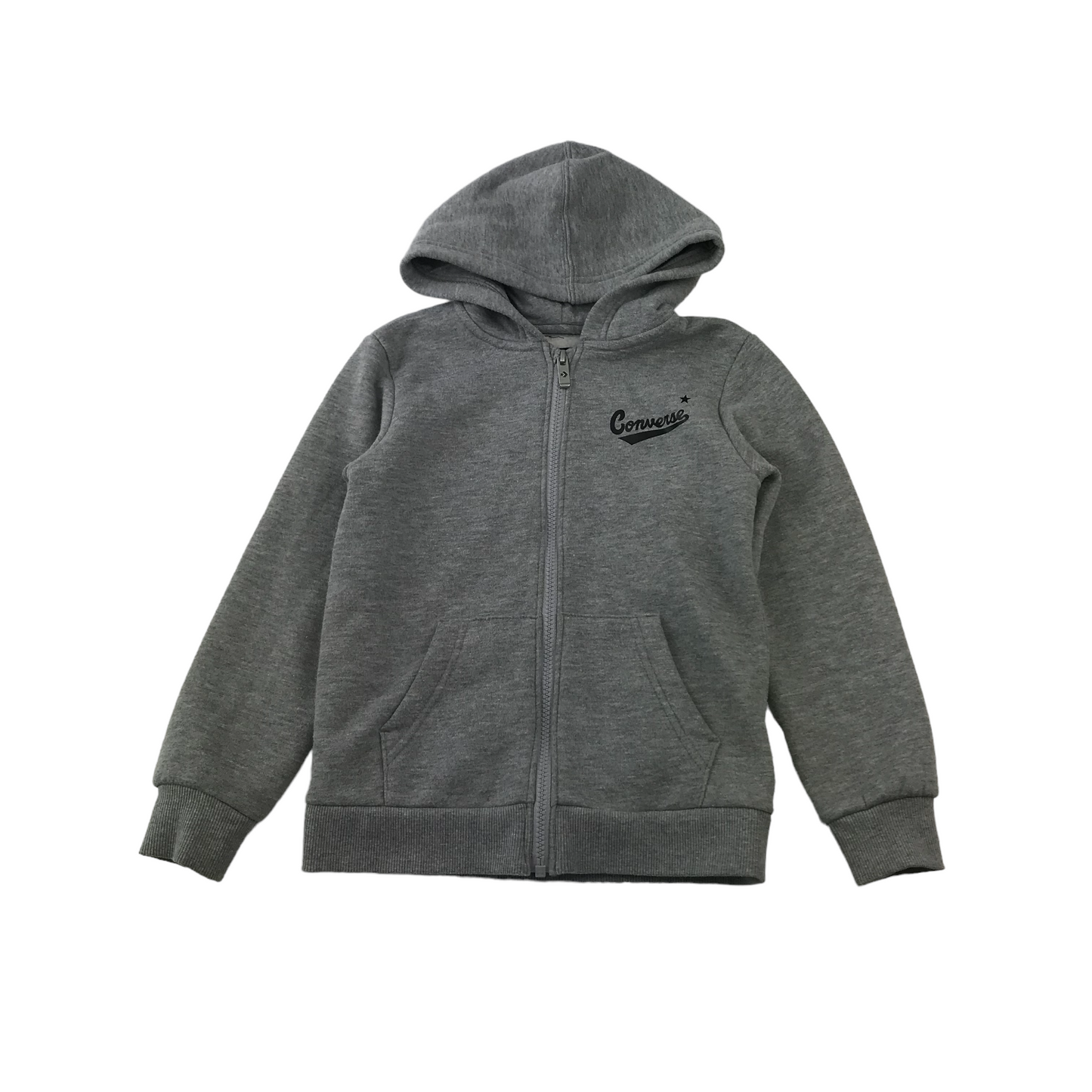 Converse Hoodie Age 7 Grey Plain Full Zipper