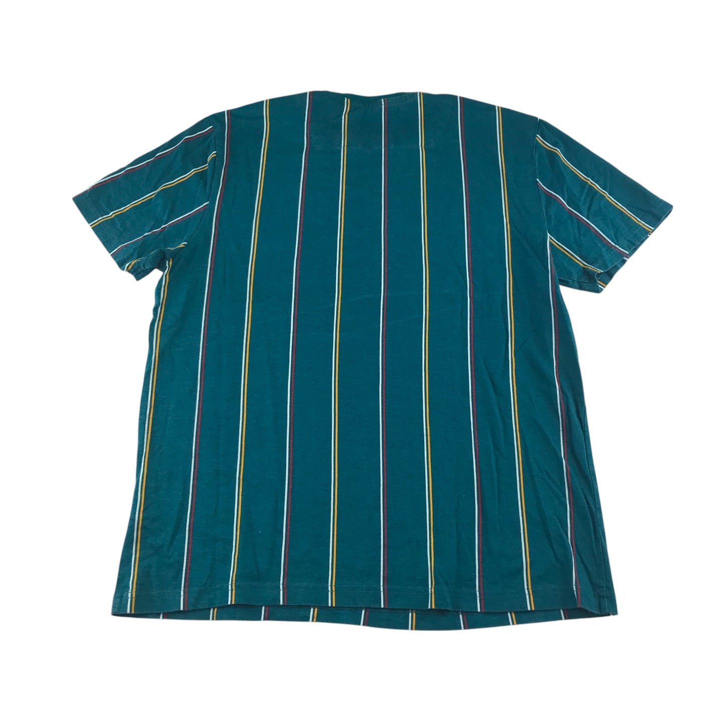 Outrage London t-shirt men's M green stripy design cotton