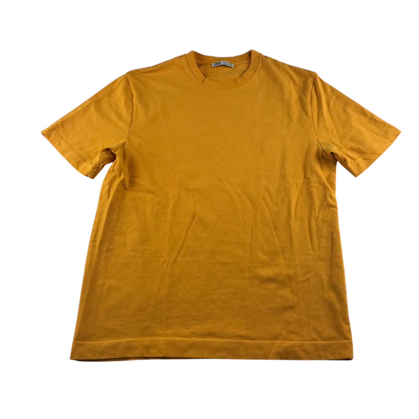 Zara t-shirt men's M orange plain crewneck cotton