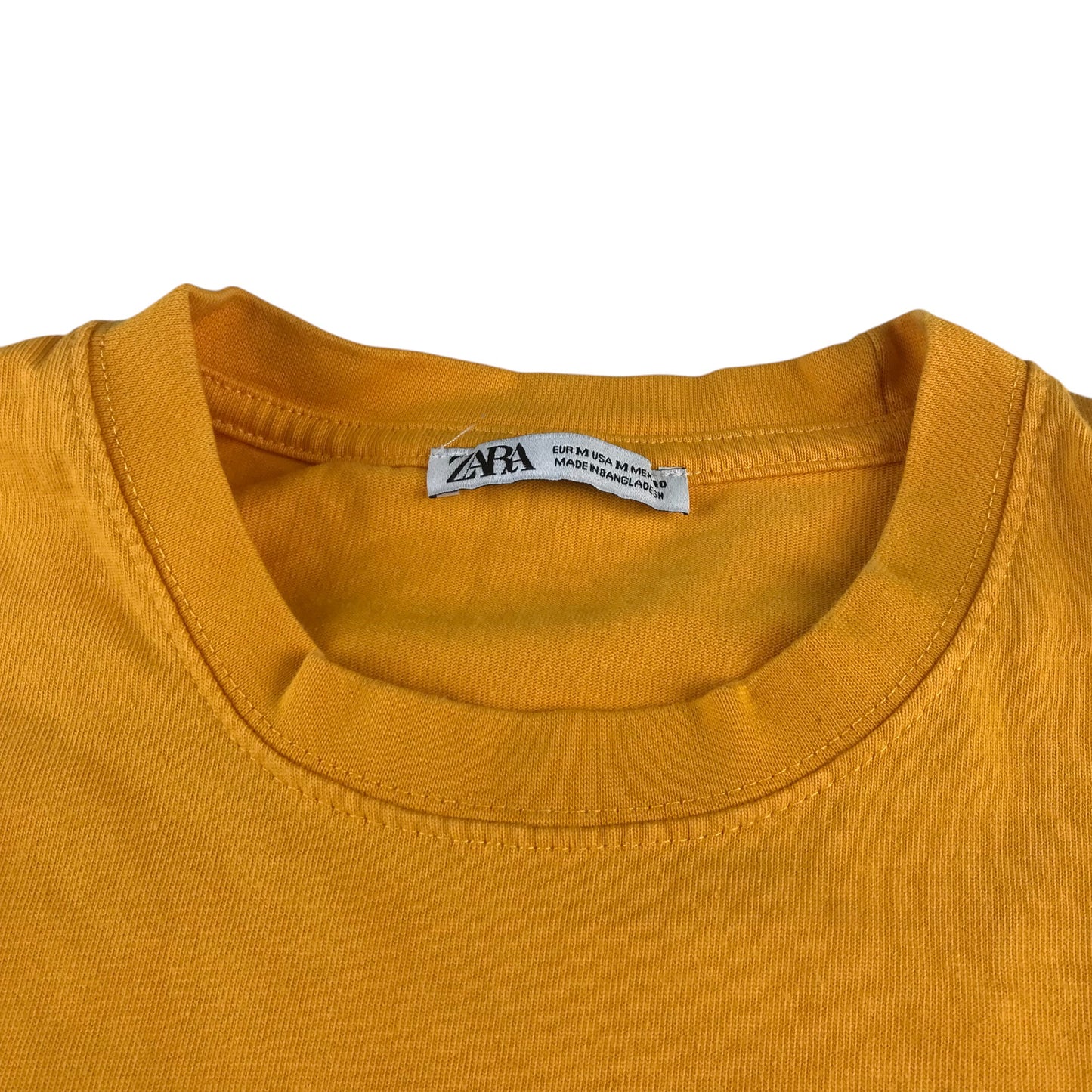 Zara t-shirt men's M orange plain crewneck cotton