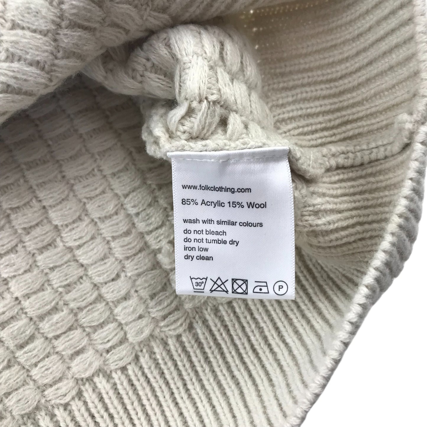 Folk Jumper Men's Medium Cream White Knitwear