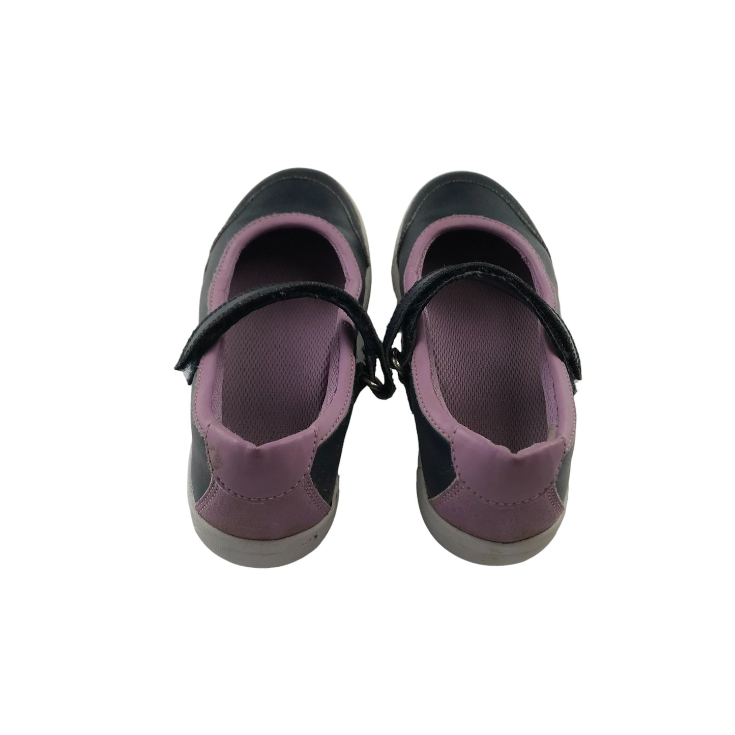 Clarks Pumps Shoe Size 11 Junior Navy with White Sole and Violet Insole
