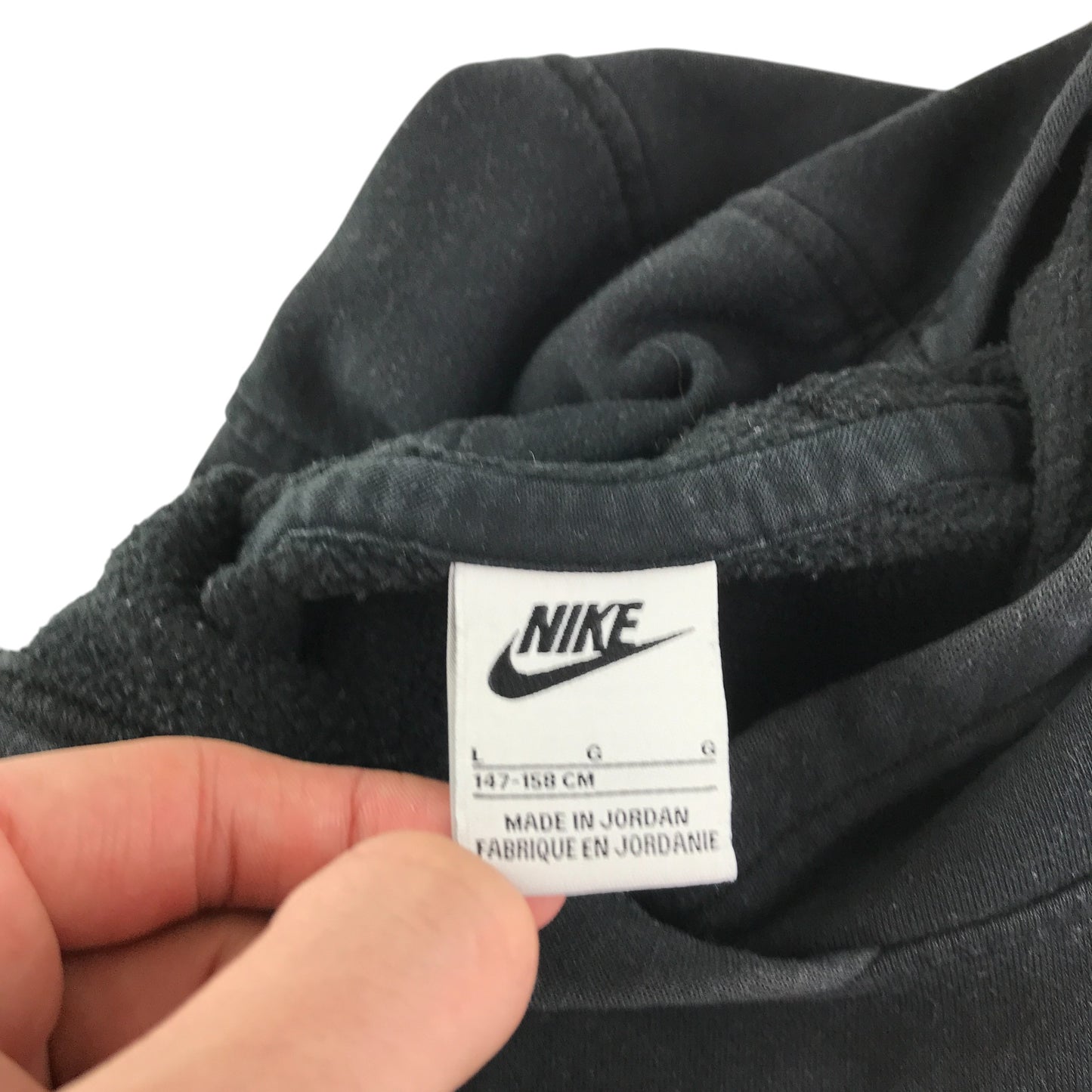 Nike hoodie 11-12 years black with white swoosh Nike logo cotton